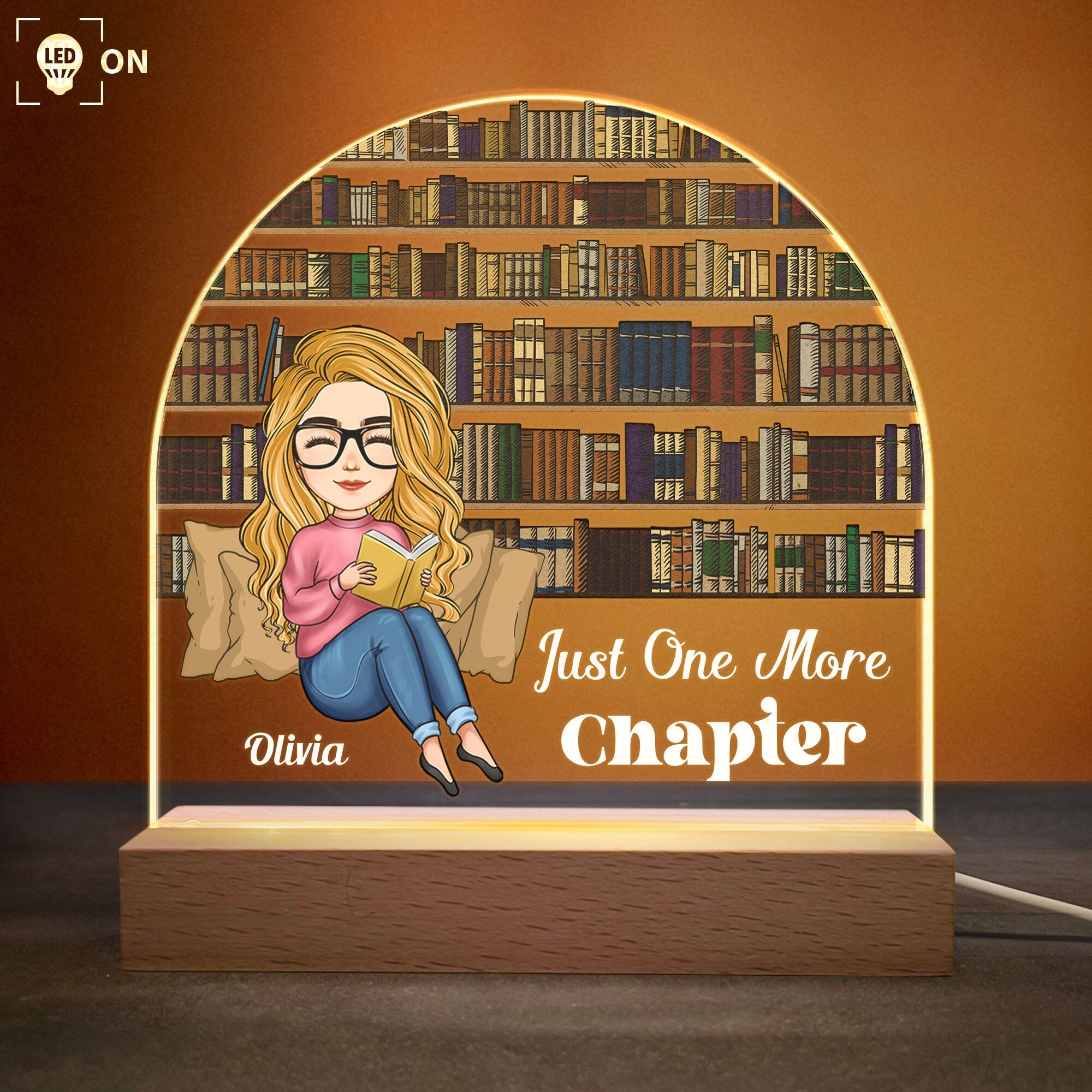 Just A Girl Who Loves Books - Personalized LED Light