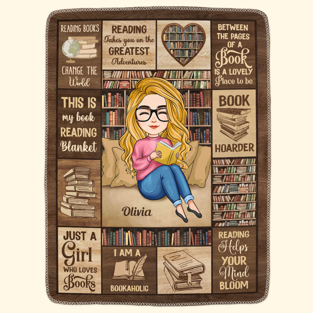 Just A Girl Who Loves Books - Personalized Blanket