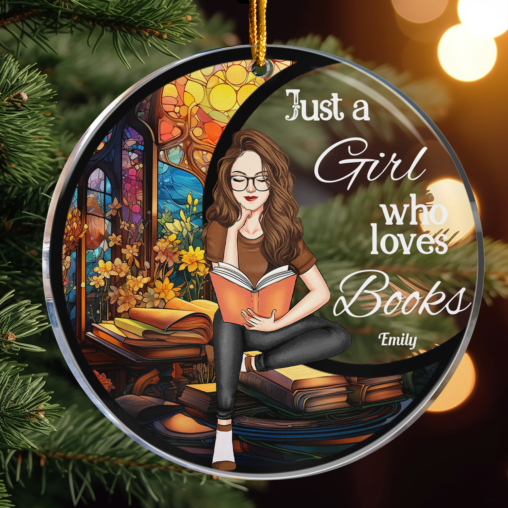 Just A Girl Who Loves Books - Personalized Acrylic Ornament