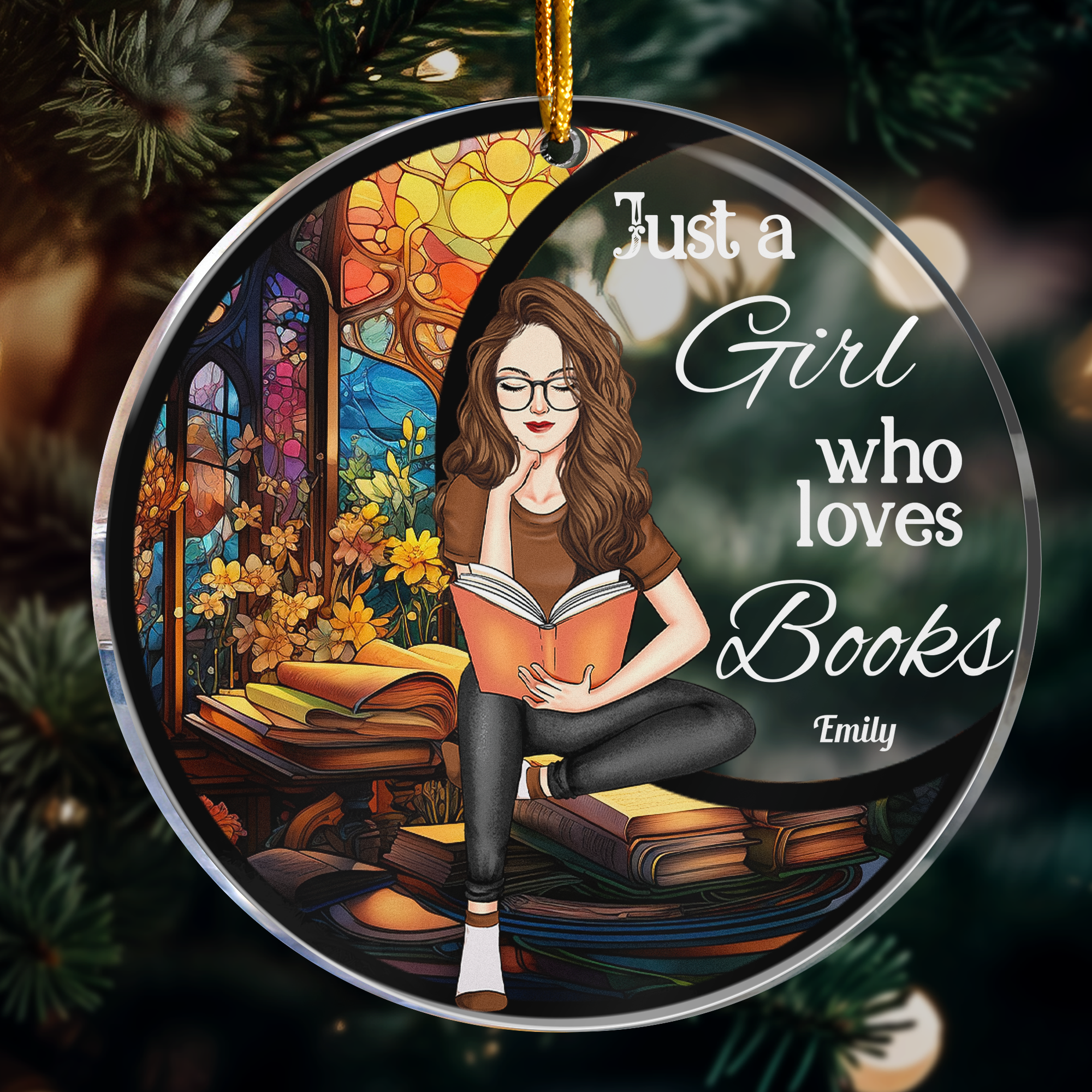 Just A Girl Who Loves Books - Personalized Acrylic Ornament