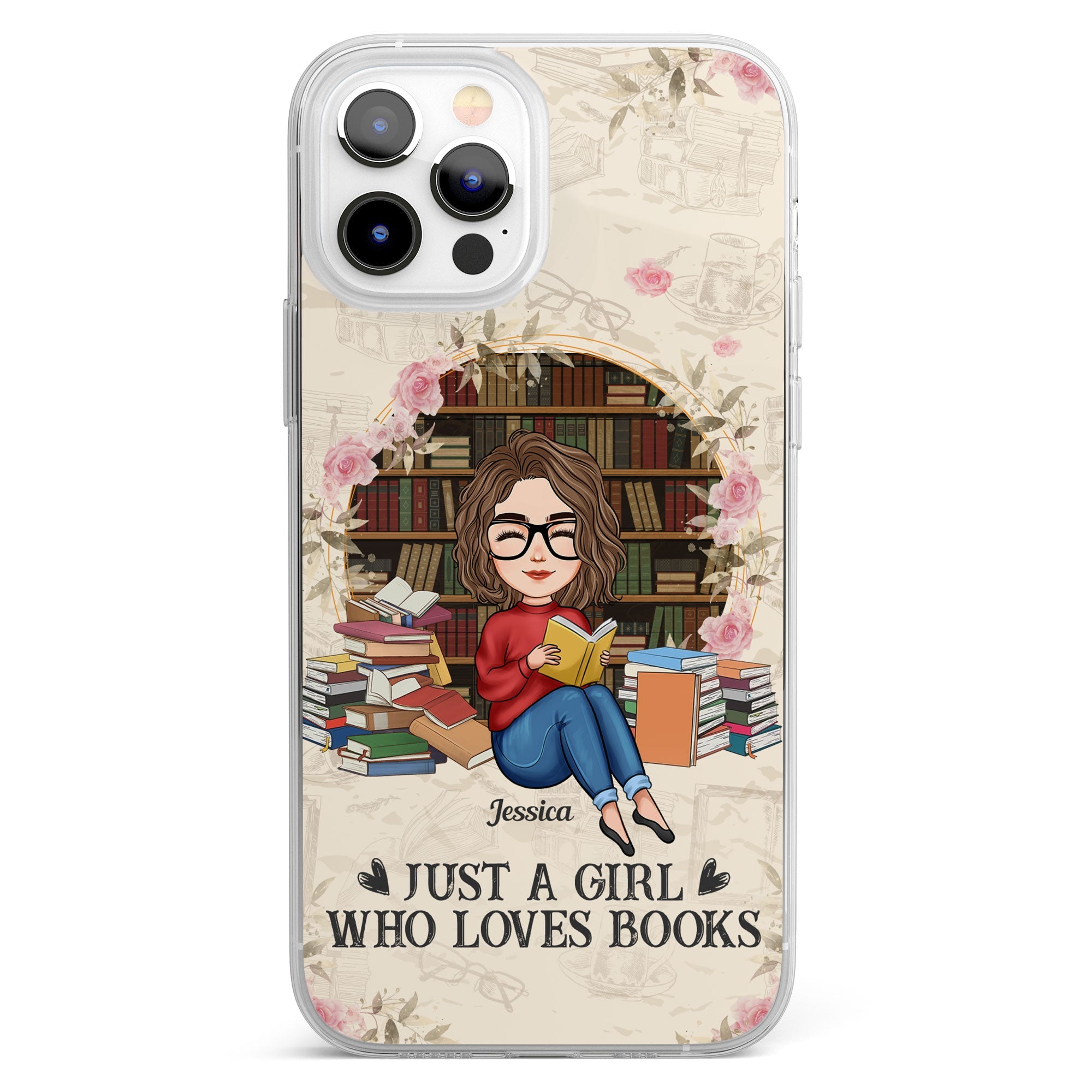 Just A Girl Who Loves Books - Personalized Clear Phone Case