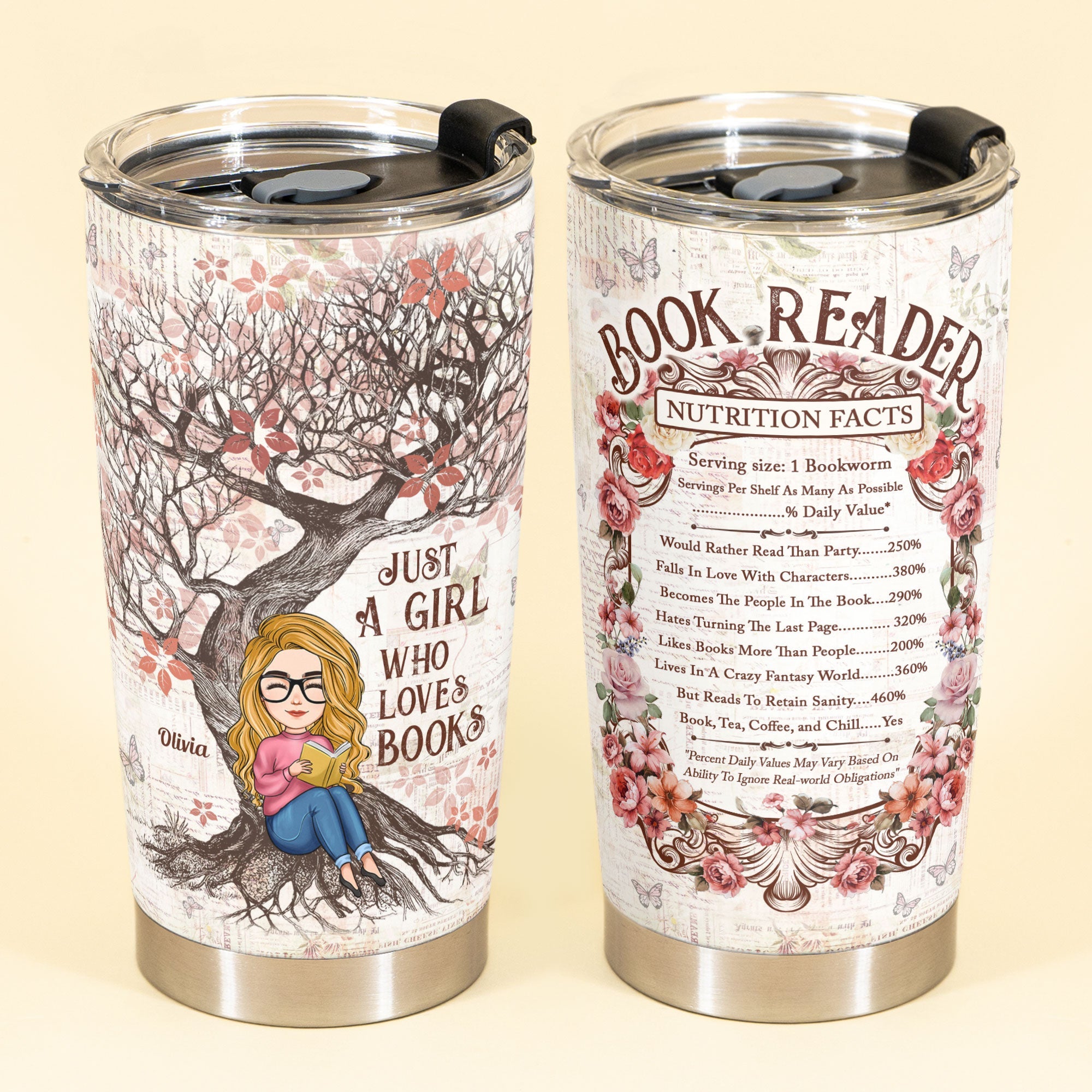 Just A Girl Who Loves Books - Personalized Tumbler Cup