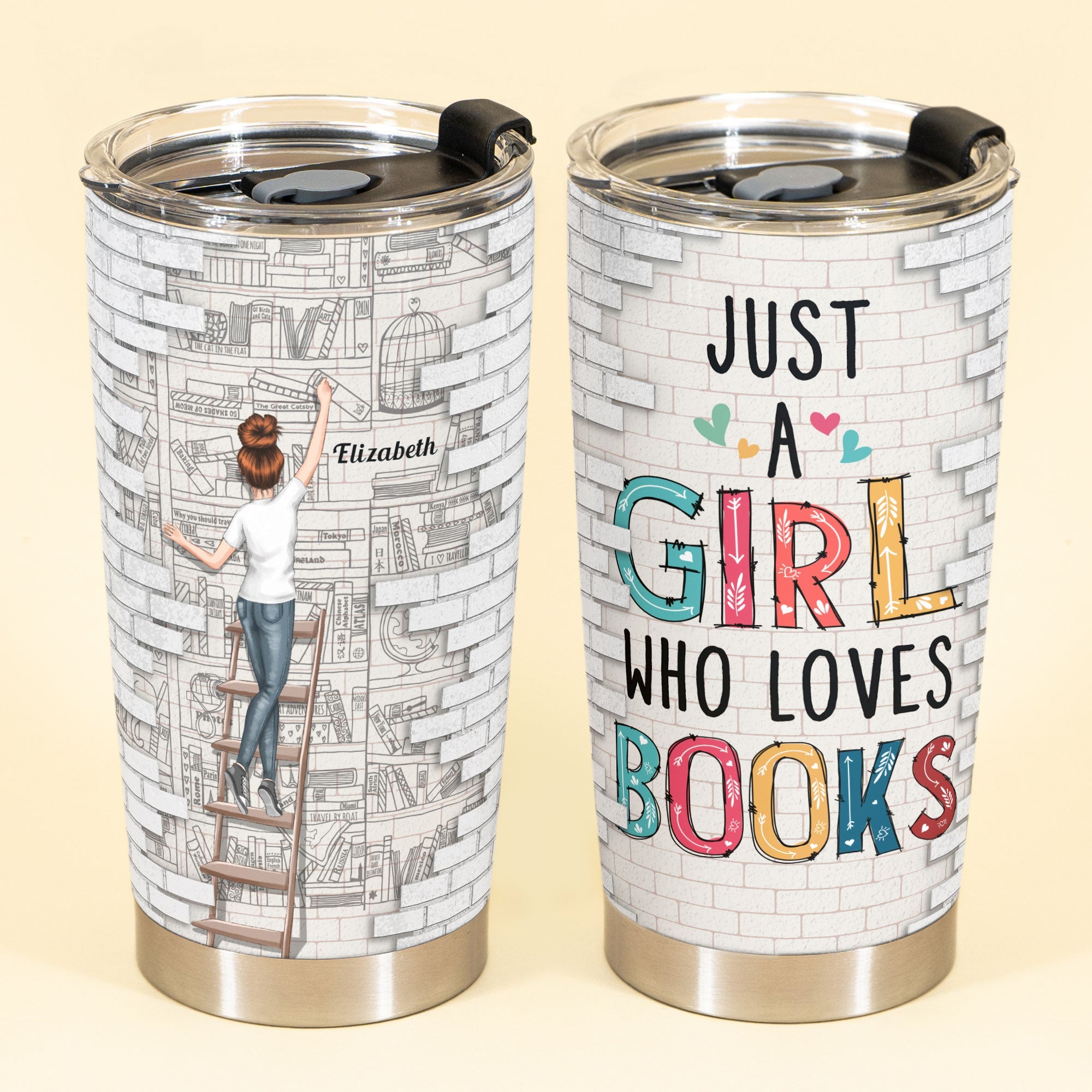 Just A Girl Who Loves Books - Personalized Tumbler Cup - Birthday Gifts For Women, Book Lovers