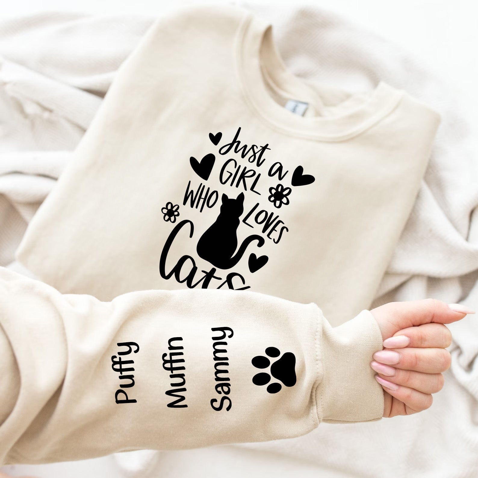 Just A Girl Who Loves Cats - Personalized Sweatshirt