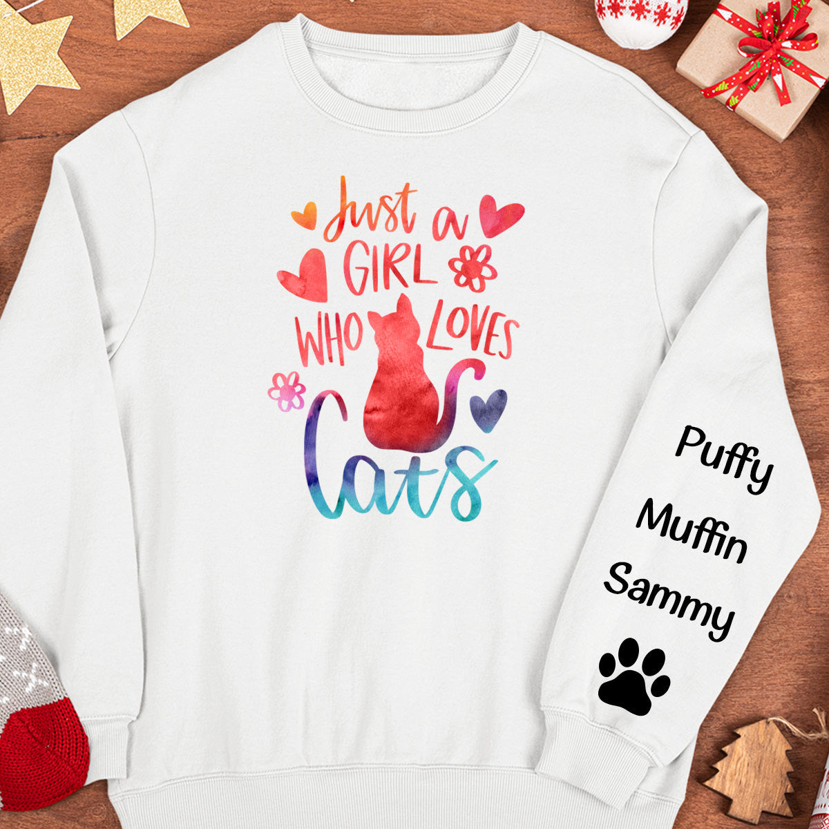 Just A Girl Who Loves Cats - Personalized Sweatshirt