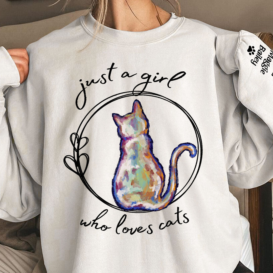 Just A Girl Who Loves Cats - Personalized Sweatshirt