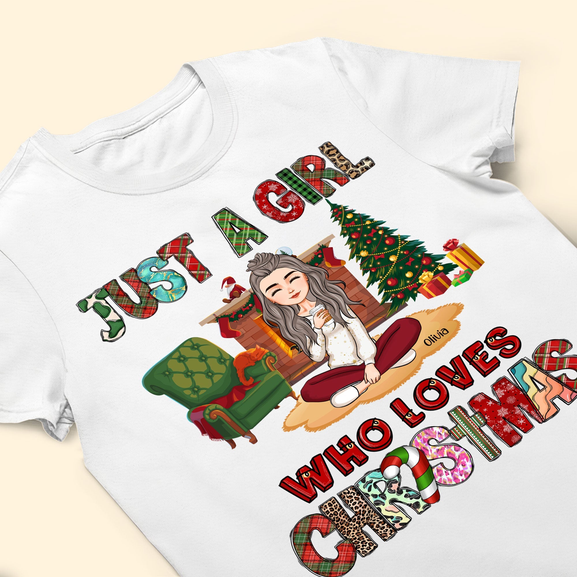 Just A Girl Who Loves Christmas - Personalized Shirt