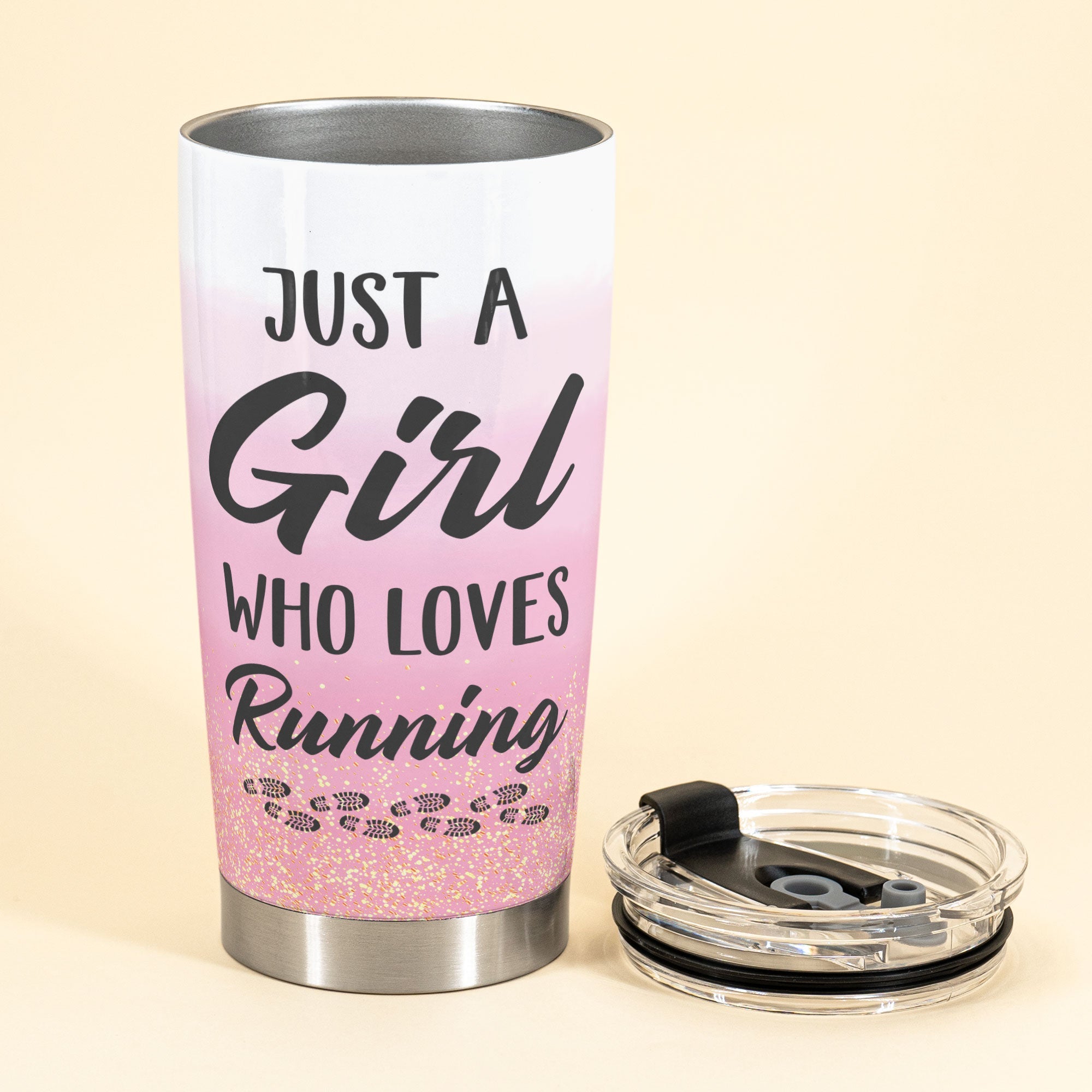 Just A Girl Who Loves Running - Personalized Tumbler Cup - Birthday Gift For runner, jogging girl, jogging woman