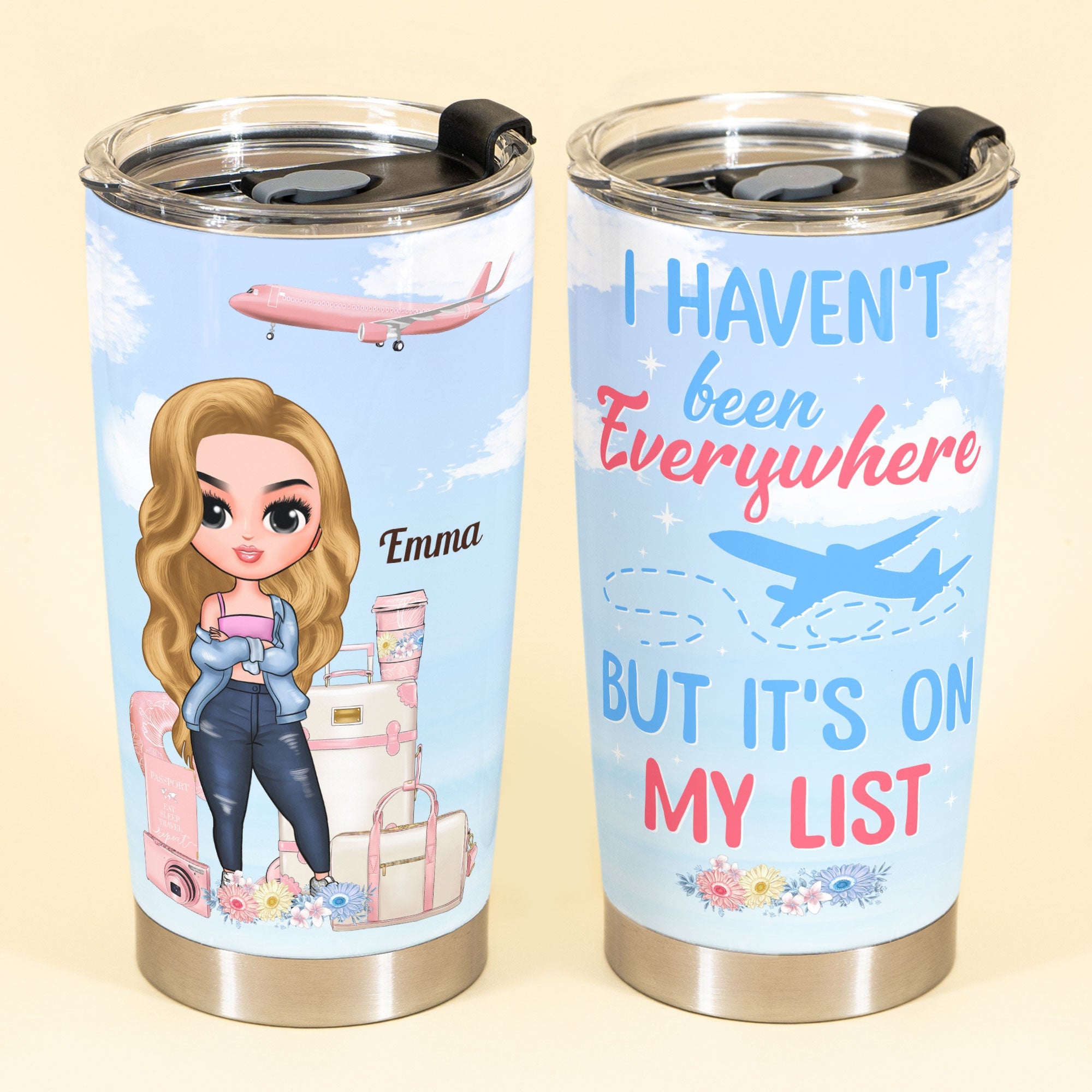 Just A Girl Who Loves Travelling - Personalized Tumbler Cup - Birthday & Christmas Gift For Girls