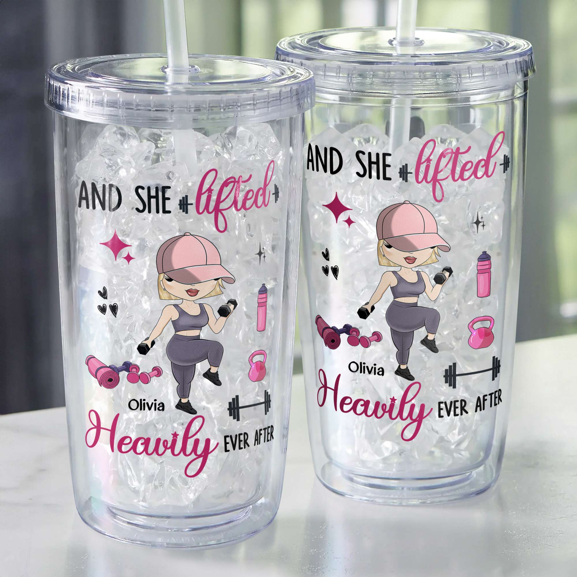 Just A Girl With Goals - Personalized Acrylic Tumbler With Straw