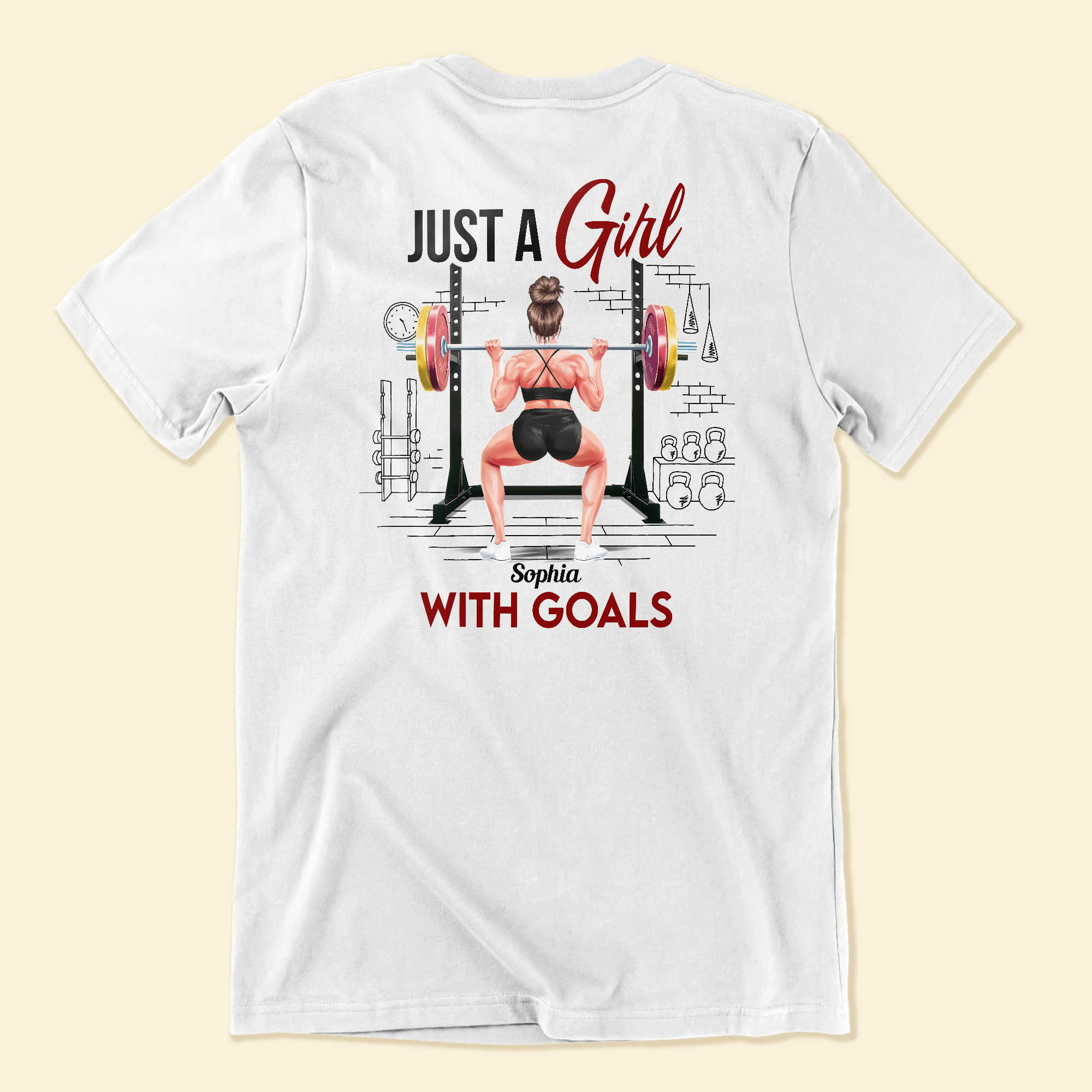 Just A Girl With Goals - Personalized Back Printed Shirt