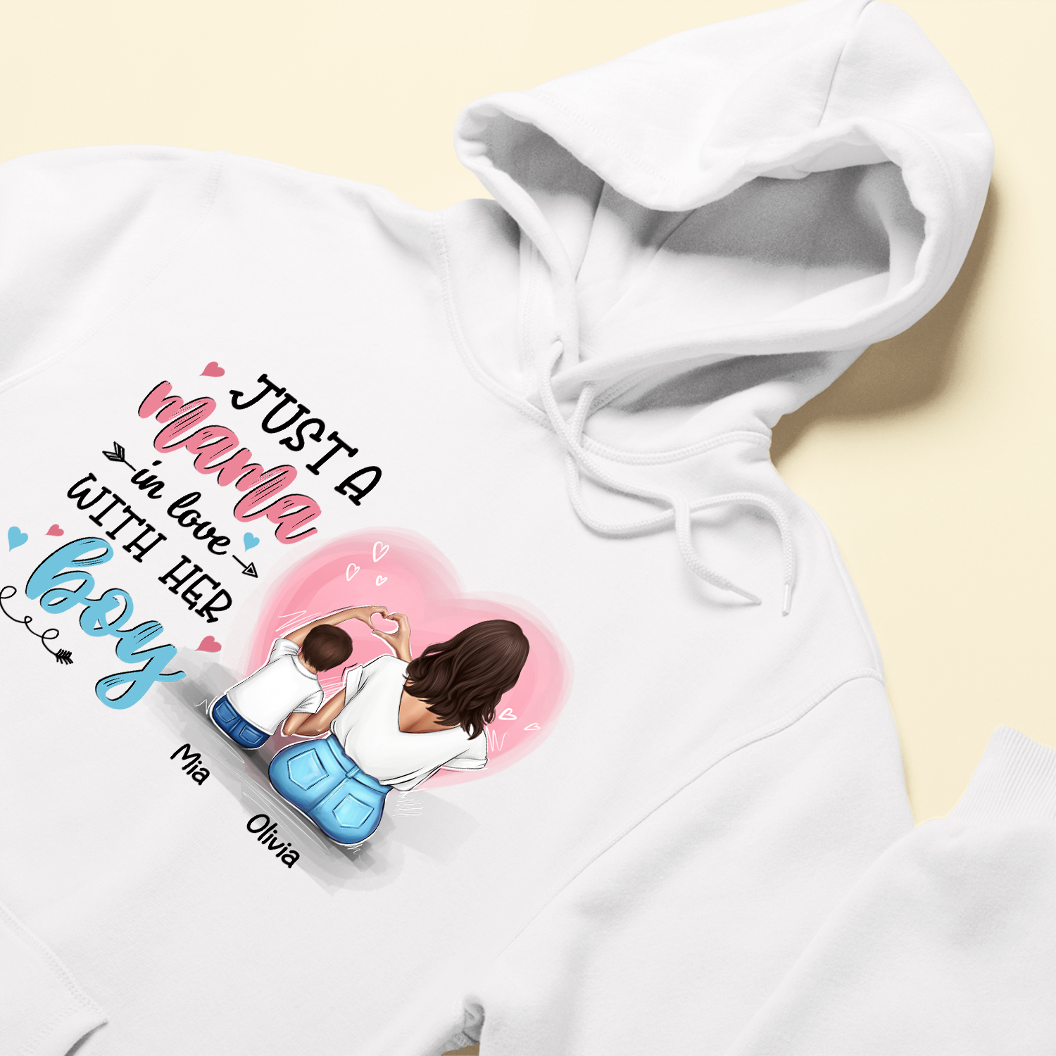 Just A Mama In Love With Her Boy, Girl - Personalized Shirt - Birthday, Mother's DayGift For Mom, Mother, Mama