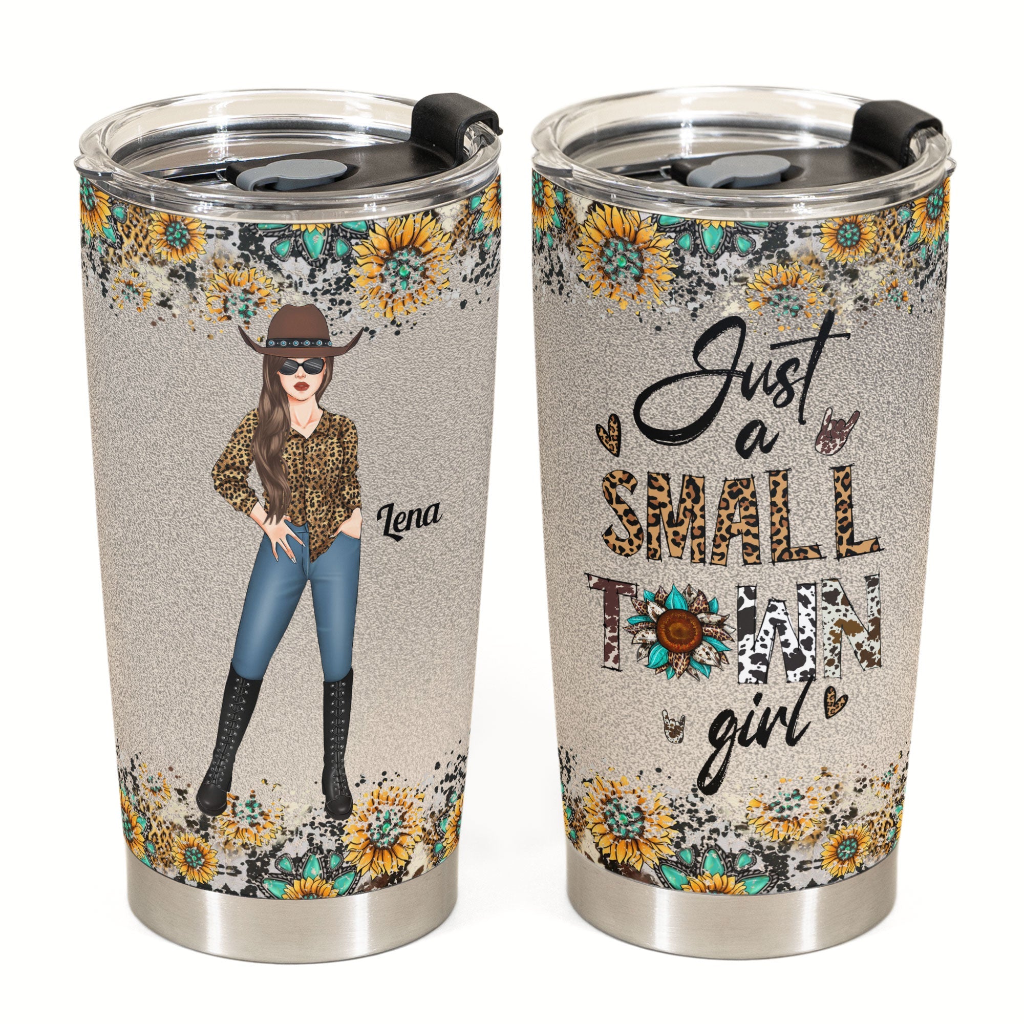 Just A Small Town Girl - Personalized Tumbler Cup- Birthday Gift For Country Girl, Cowgirl