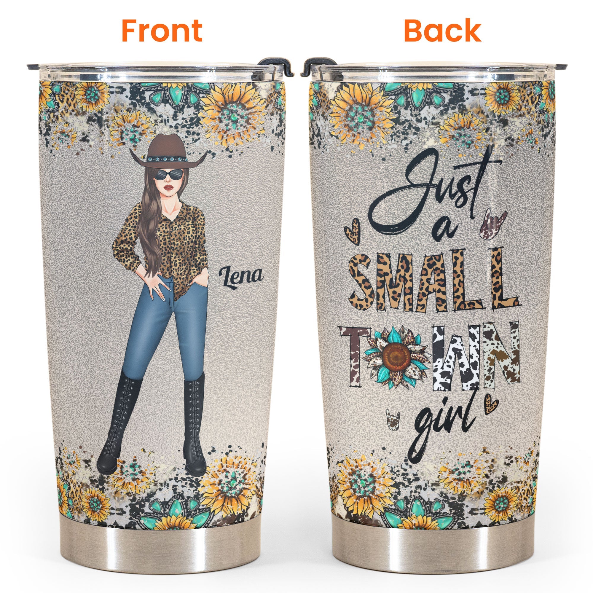 Just A Small Town Girl - Personalized Tumbler Cup- Birthday Gift For Country Girl, Cowgirl