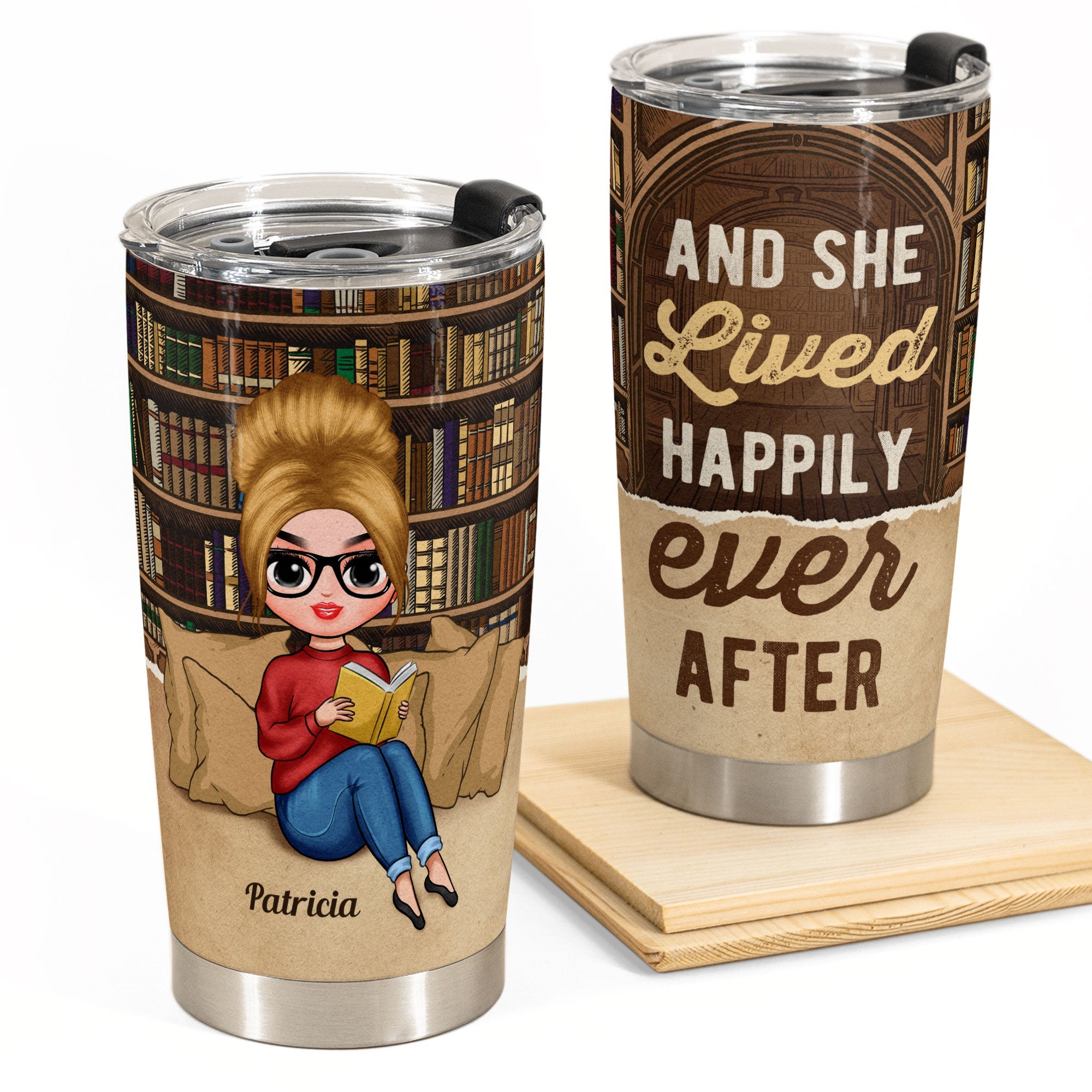 Just A Woman Who Loves Books Ver 2 - Personalized Tumbler Cup - Birthday Gift For Book Lovers - Chibi Girls