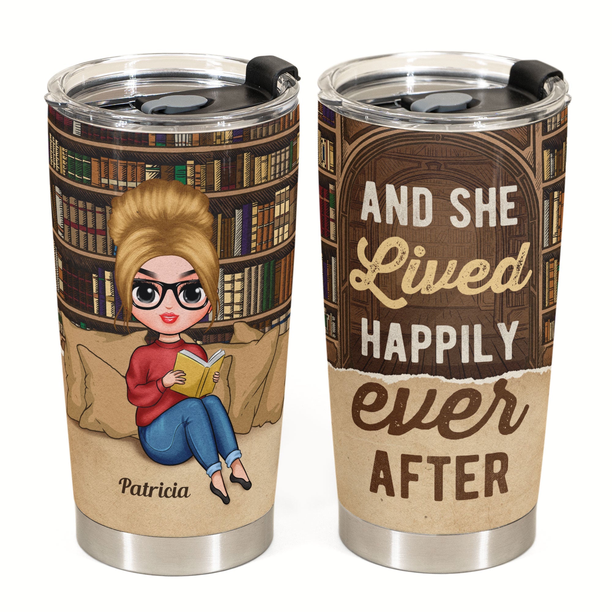 Just A Woman Who Loves Books Ver 2 - Personalized Tumbler Cup - Birthday Gift For Book Lovers - Chibi Girls