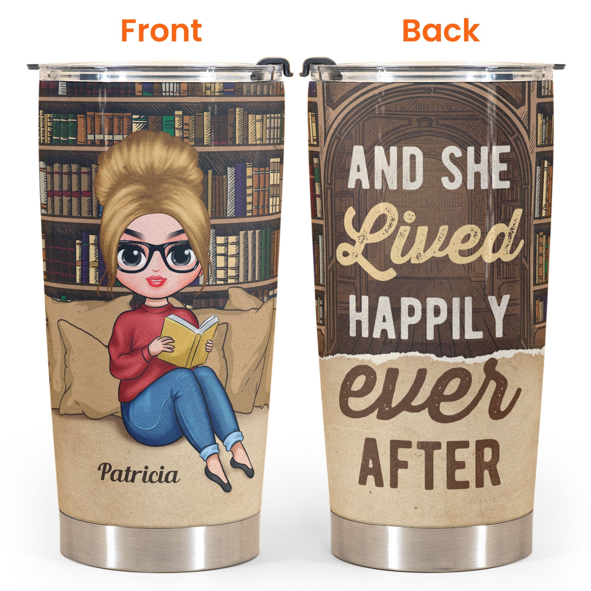 Just A Woman Who Loves Books Ver 2 - Personalized Tumbler Cup - Birthday Gift For Book Lovers - Chibi Girls