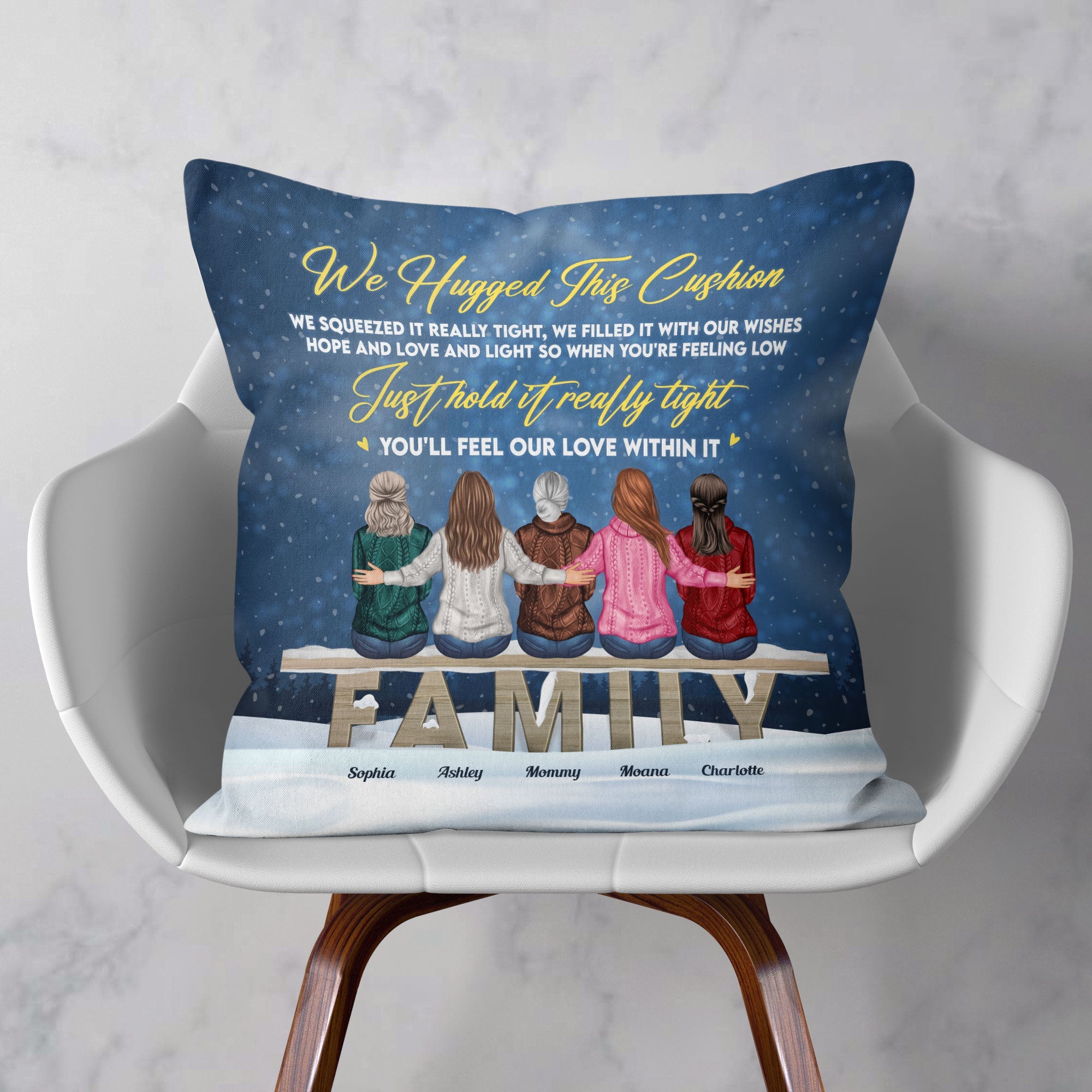 Just Hold This Cushion Really Tight - Personalized Pillow (Insert Included) - Birthday, Heartwarming Gift For Family, Mom, Daughters, Sisters