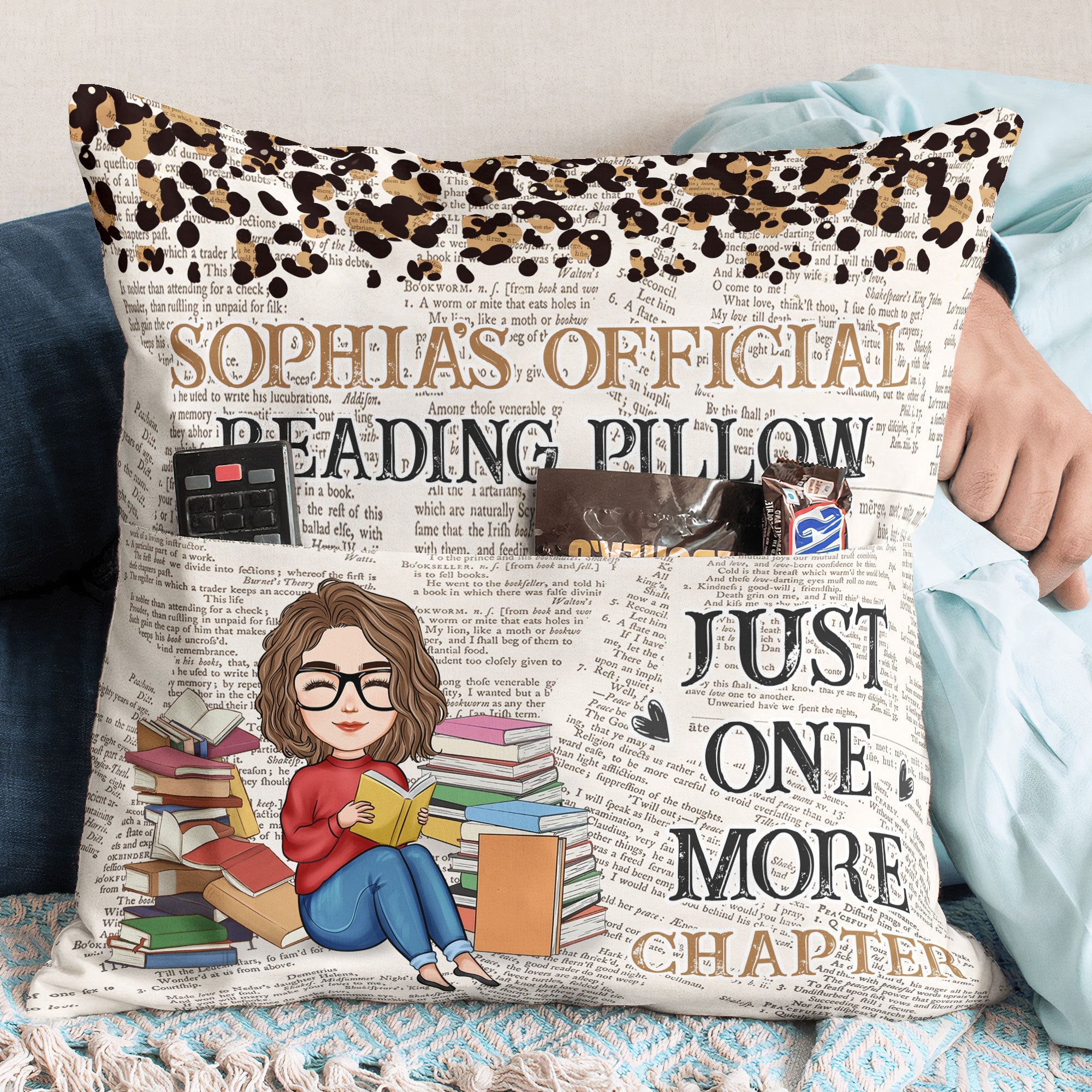 Just One More Chapter - Personalized Pocket Pillow (Insert Included)