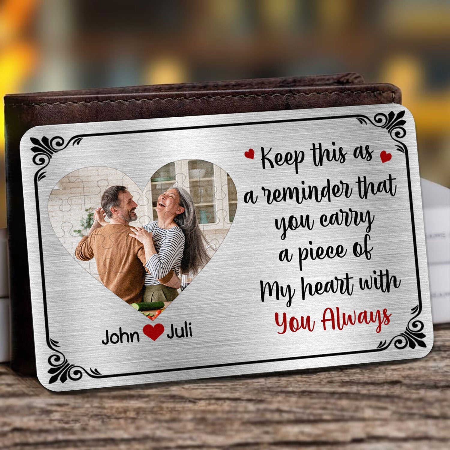 Keep This As A Reminder - Personalized Aluminum Photo Wallet Card