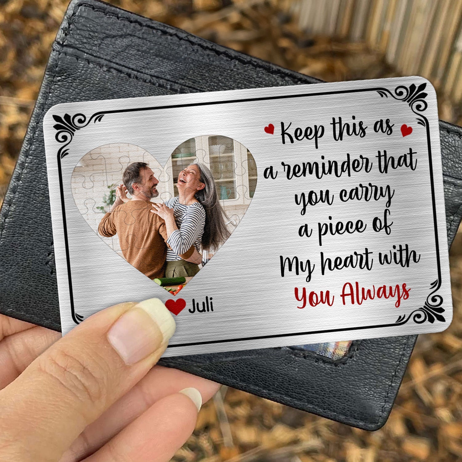 Keep This As A Reminder - Personalized Aluminum Photo Wallet Card