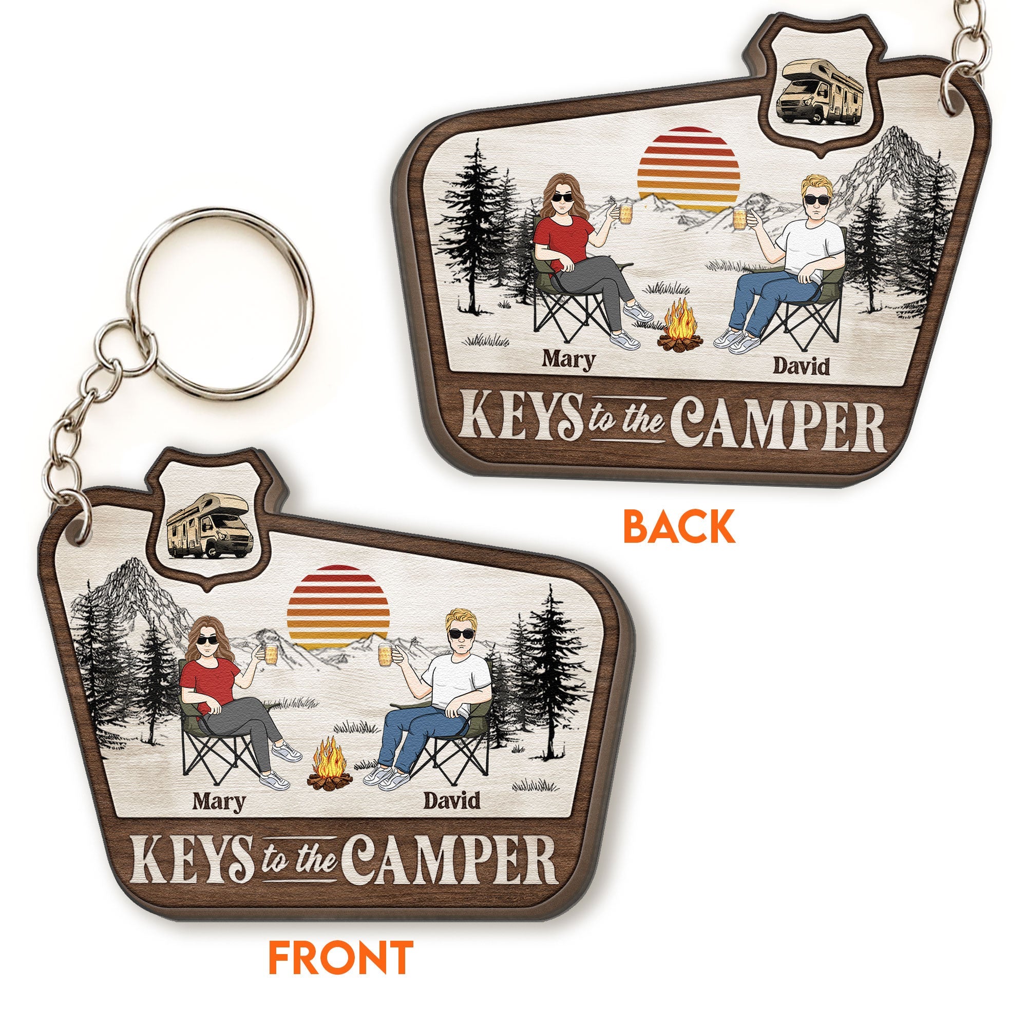 Keys To The Camper - Personalized Wooden Keychain