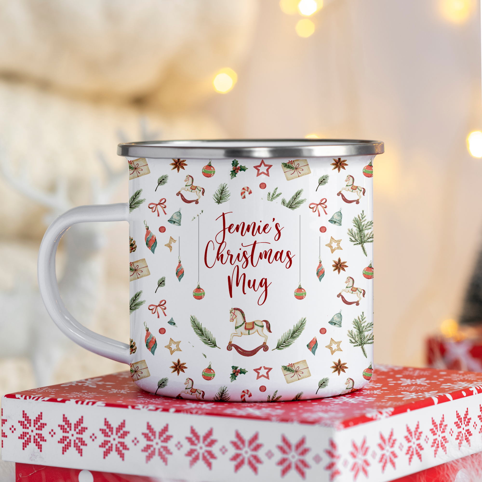 Kid's Hot Cocoa Mug - Personalized Enamel Mug