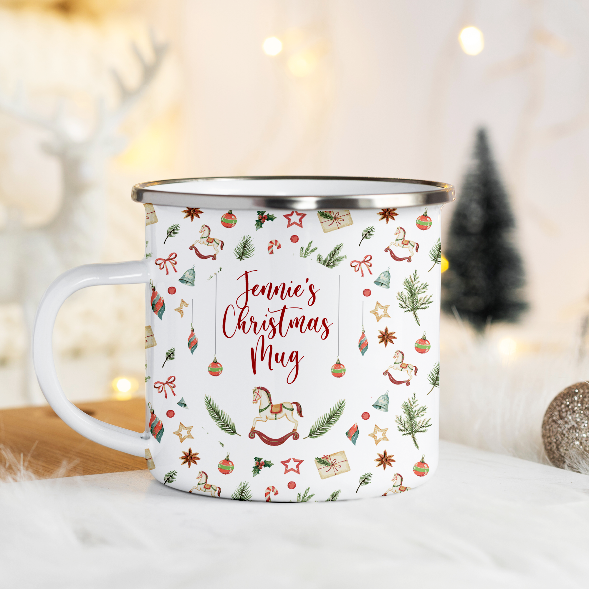 Kid's Hot Cocoa Mug - Personalized Enamel Mug