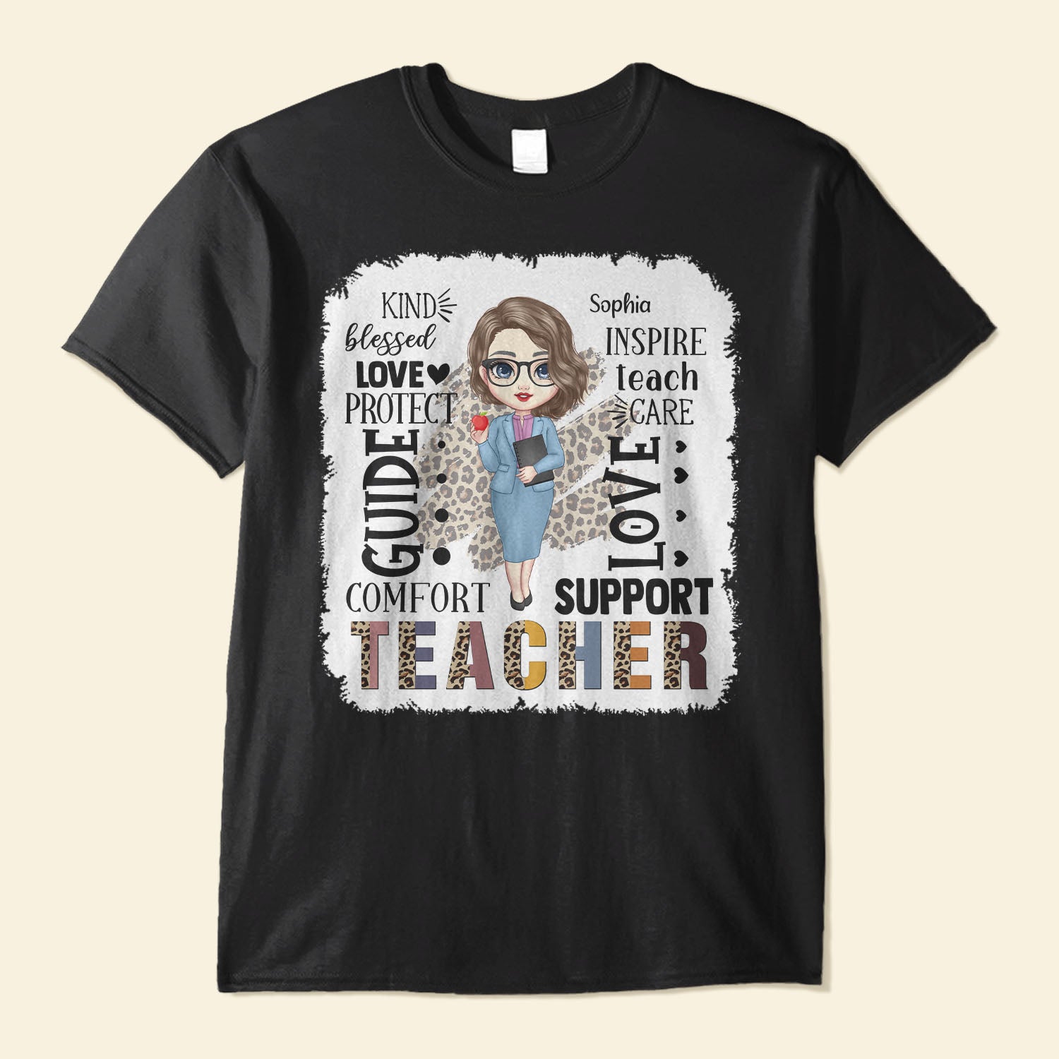 Kind Blessed Inspire Teacher Life - Personalized Shirt - School Leaving, Appreciation Gift, Birthday Gift For Teachers - From Students