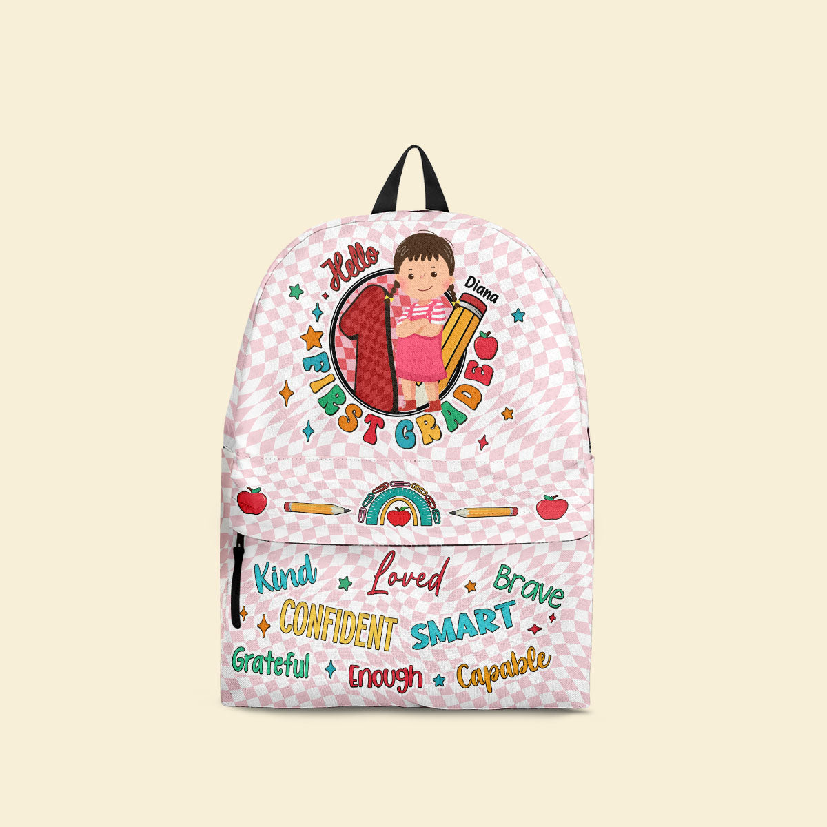 Kind Brave Smart Confident - Personalized Kid Backpack