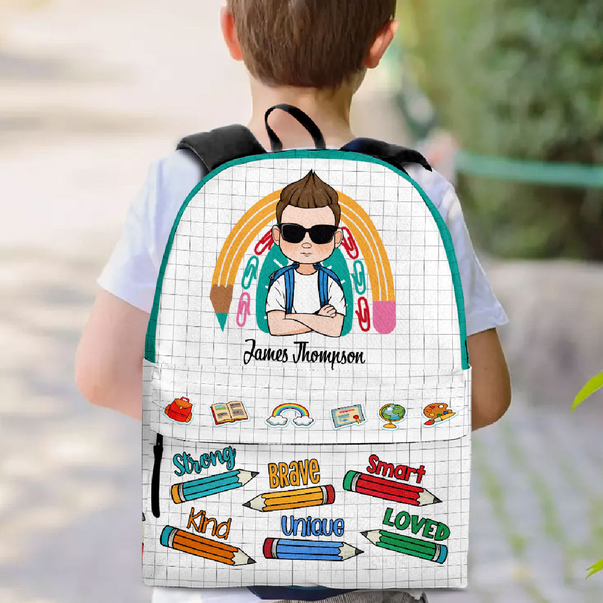 Kind Brave Unique - Personalized Kid Backpack