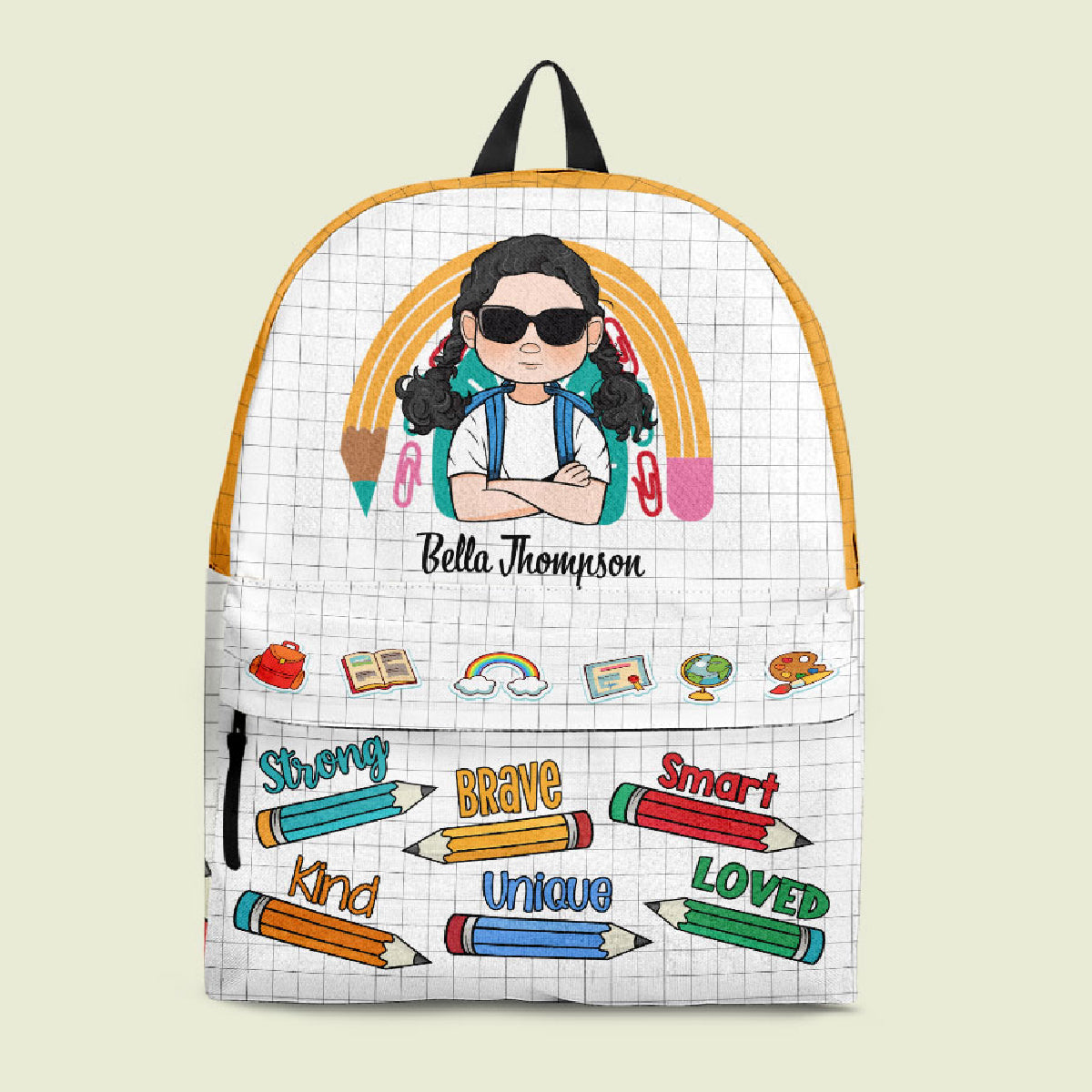 Kind Brave Unique - Personalized Kid Backpack