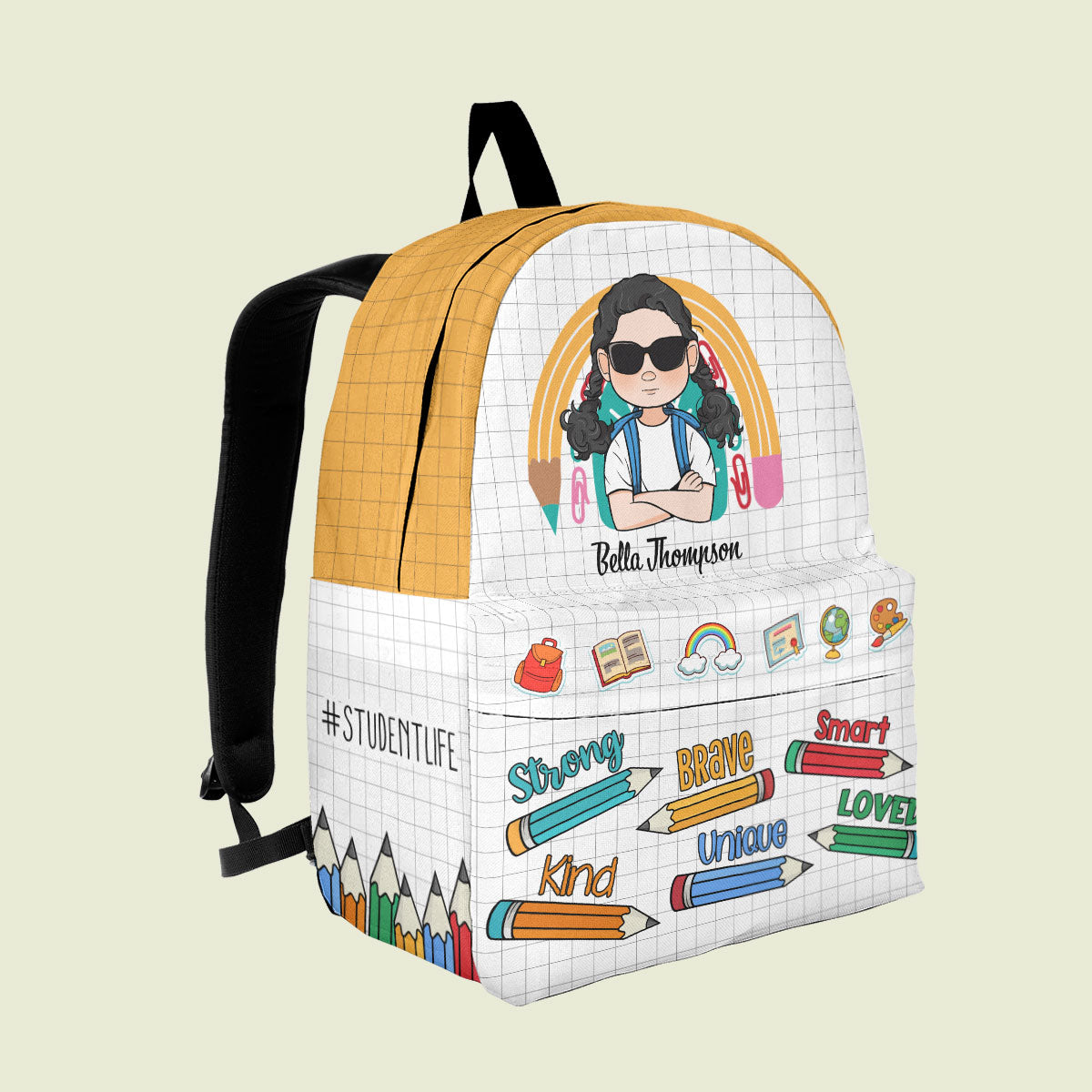 Kind Brave Unique - Personalized Kid Backpack