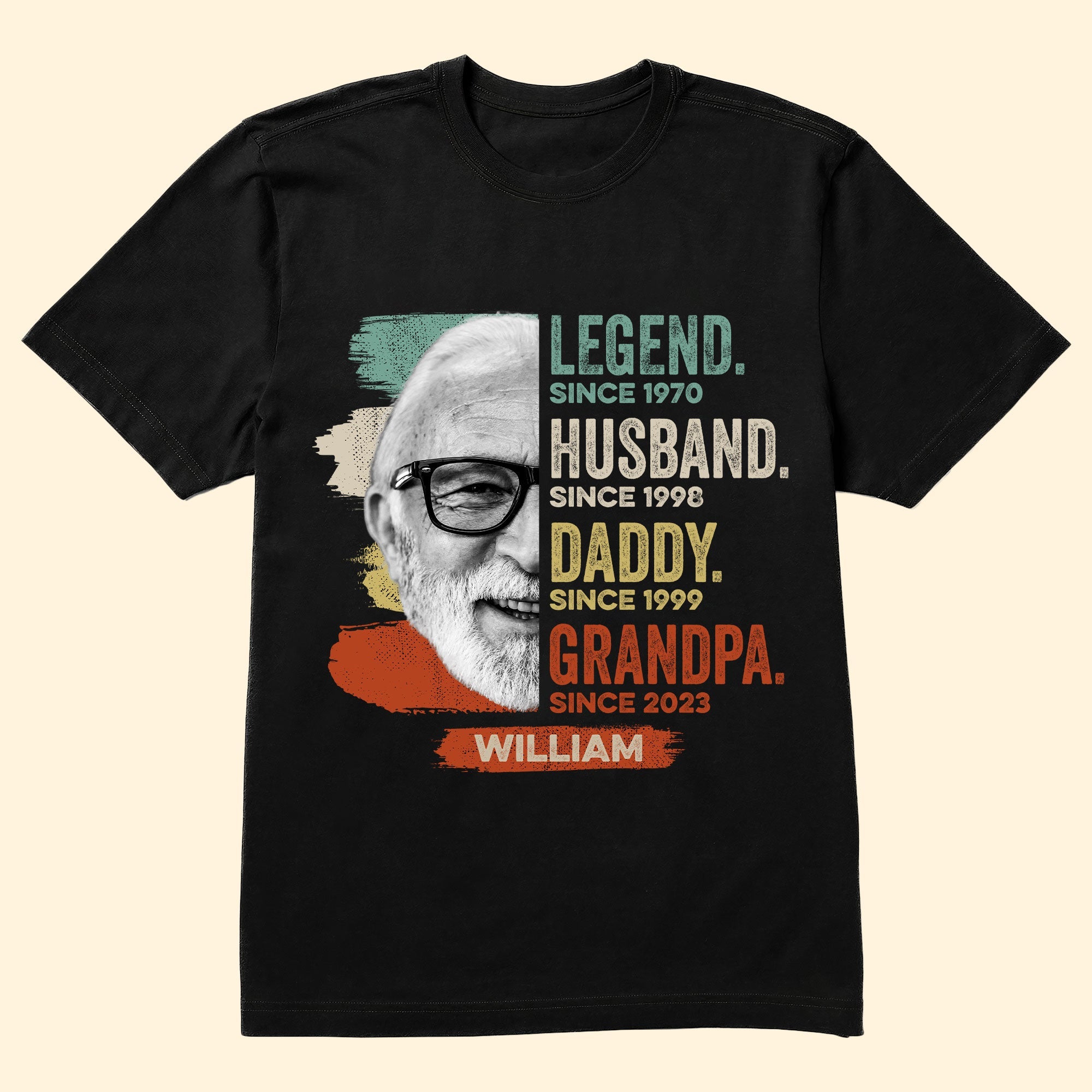 Legend Daddy Grandpa - Personalized Photo Shirt