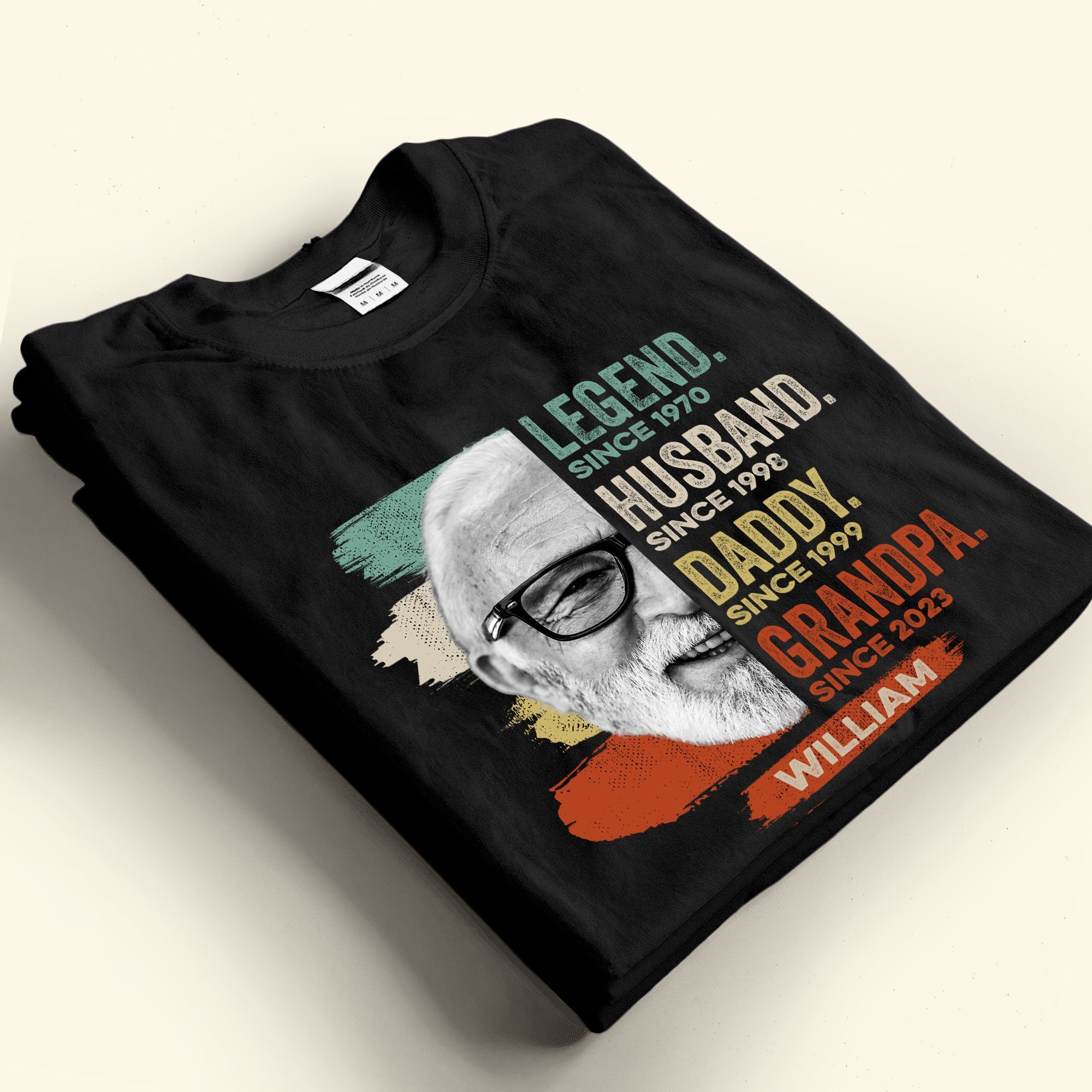 Legend Daddy Grandpa - Personalized Photo Shirt