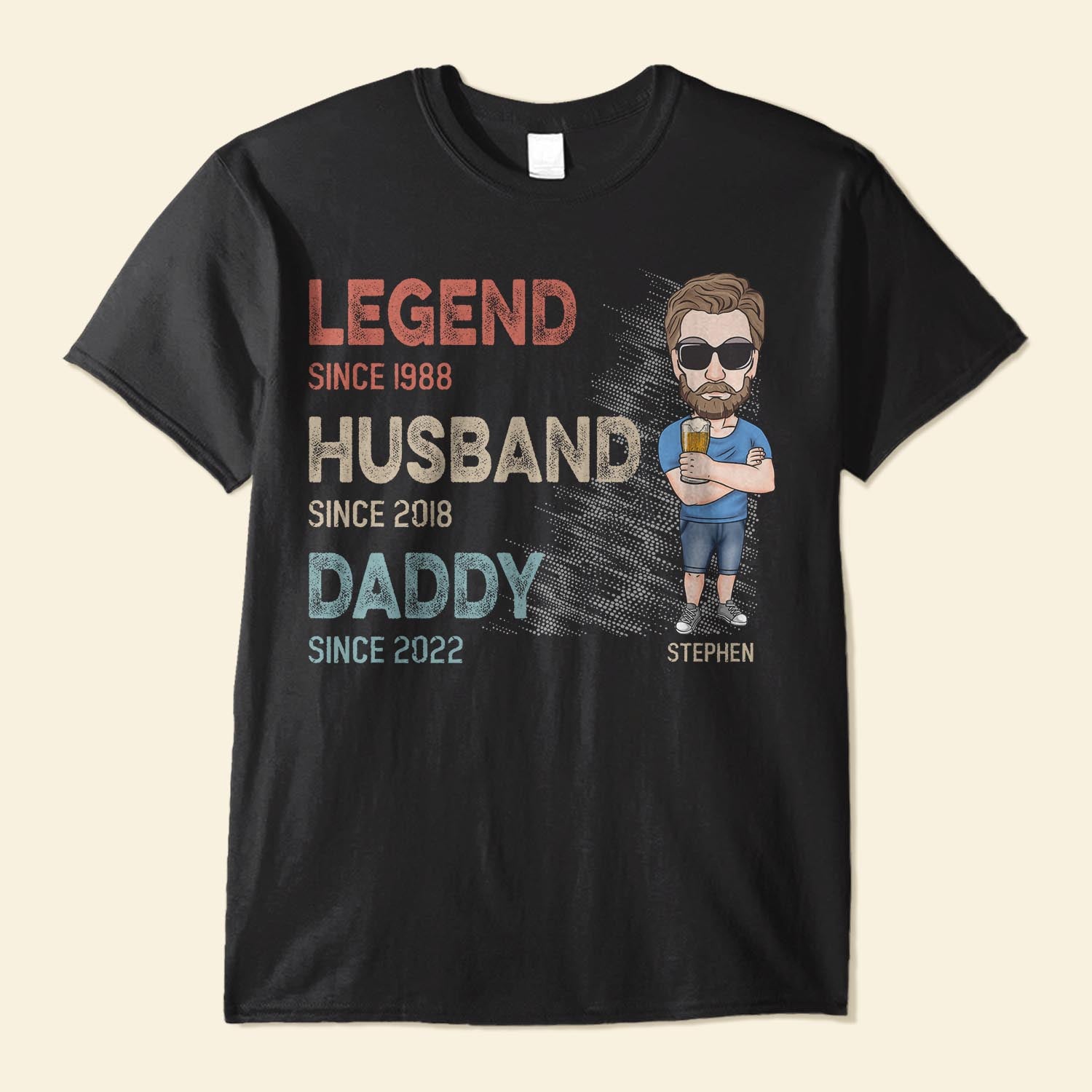 Legend Husband Daddy - Personalized Shirt - Father's Day, Birthday, Funny Gift For Dad, Father, Husband, Grandpa  - Gift From Wife, Son, Daughter, Grandson, Granddaughter