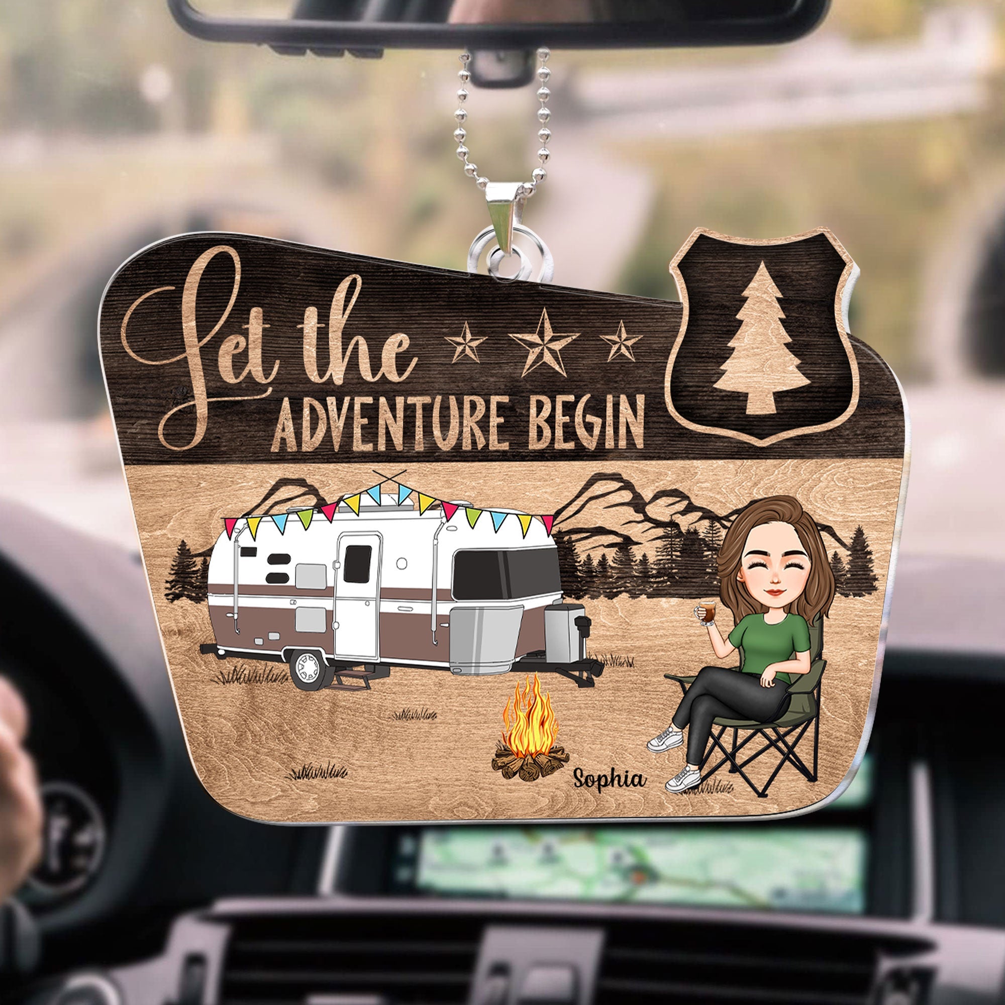 Let The Adventure Begin - Personalized Rear View Mirror Accessory