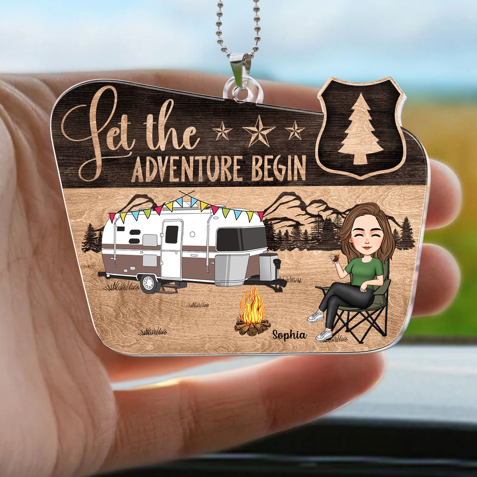 Let The Adventure Begin - Personalized Rear View Mirror Accessory