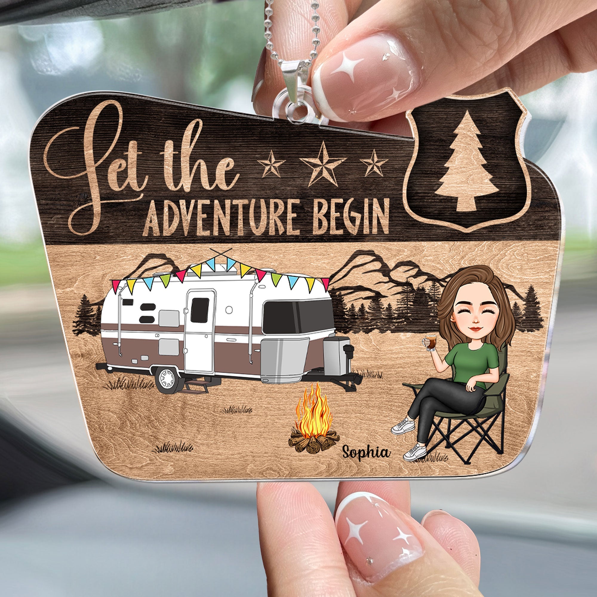 Let The Adventure Begin - Personalized Rear View Mirror Accessory