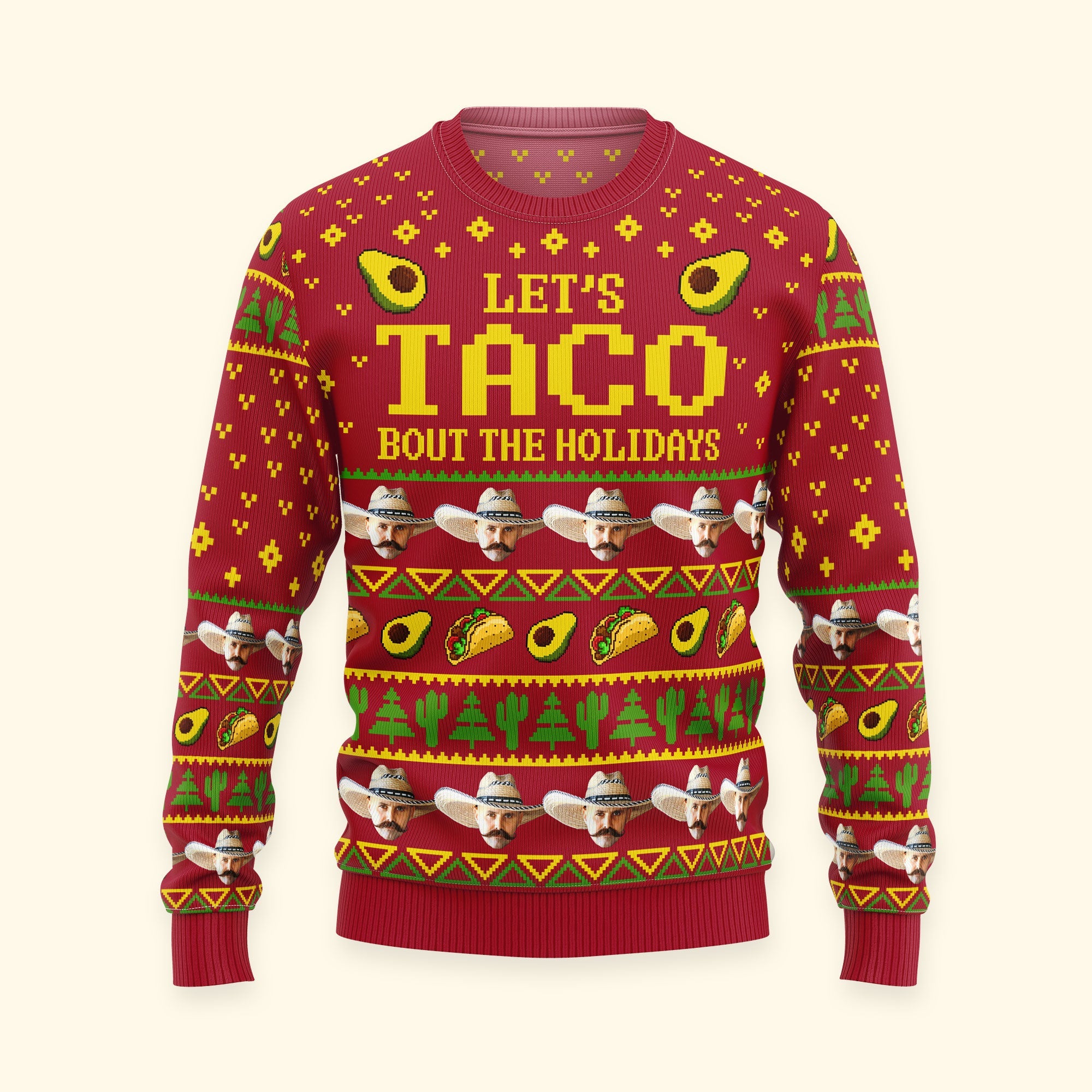 Let's Taco Bout The Holidays - Personalized Photo Ugly Sweater