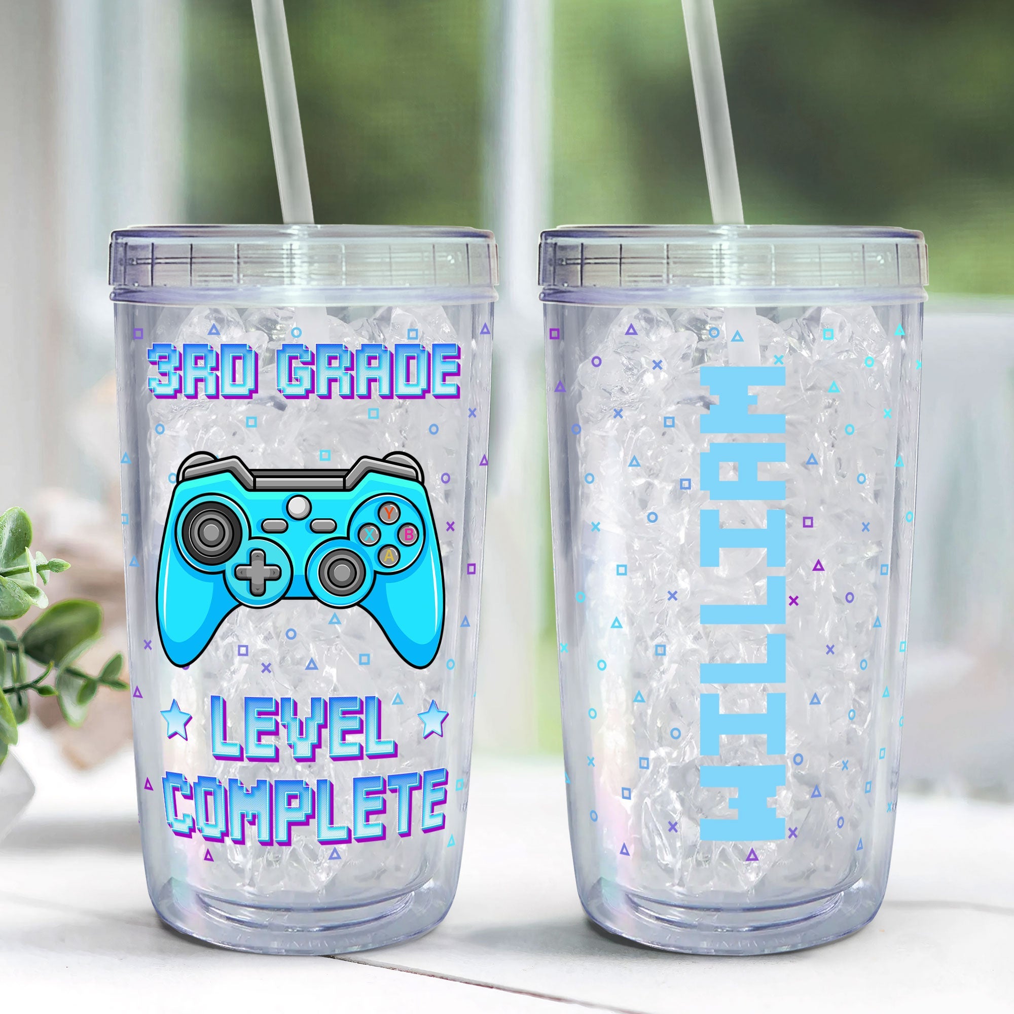 Level Complete - Personalized Acrylic Tumbler With Straw