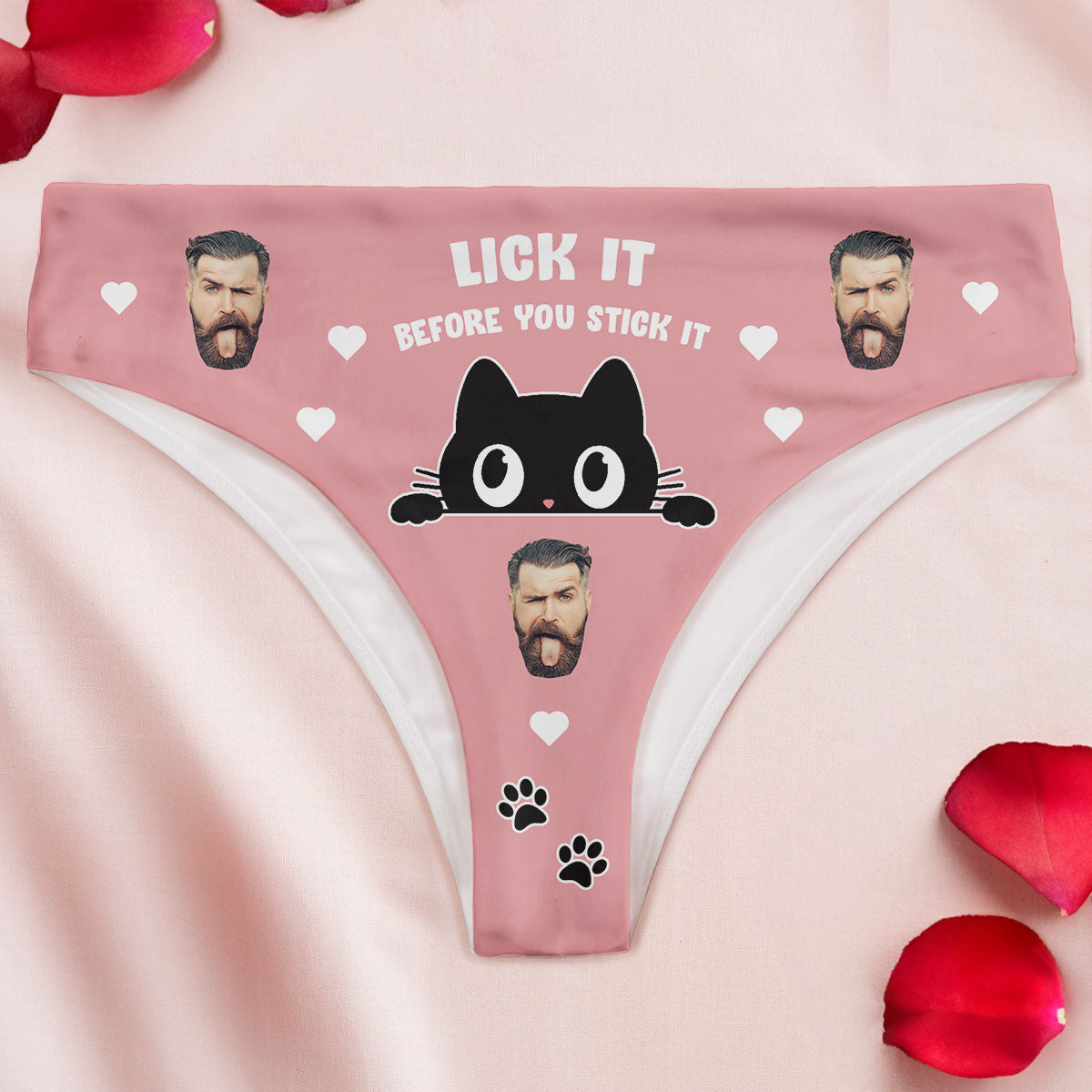 Lick It Stick It Naughty Fun - Personalized Photo Women's Low-Waisted Brief