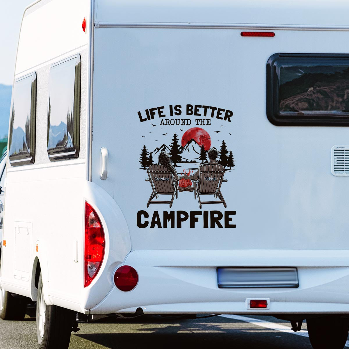 Life Is Better Around A Campfire - Personalized RV Decal