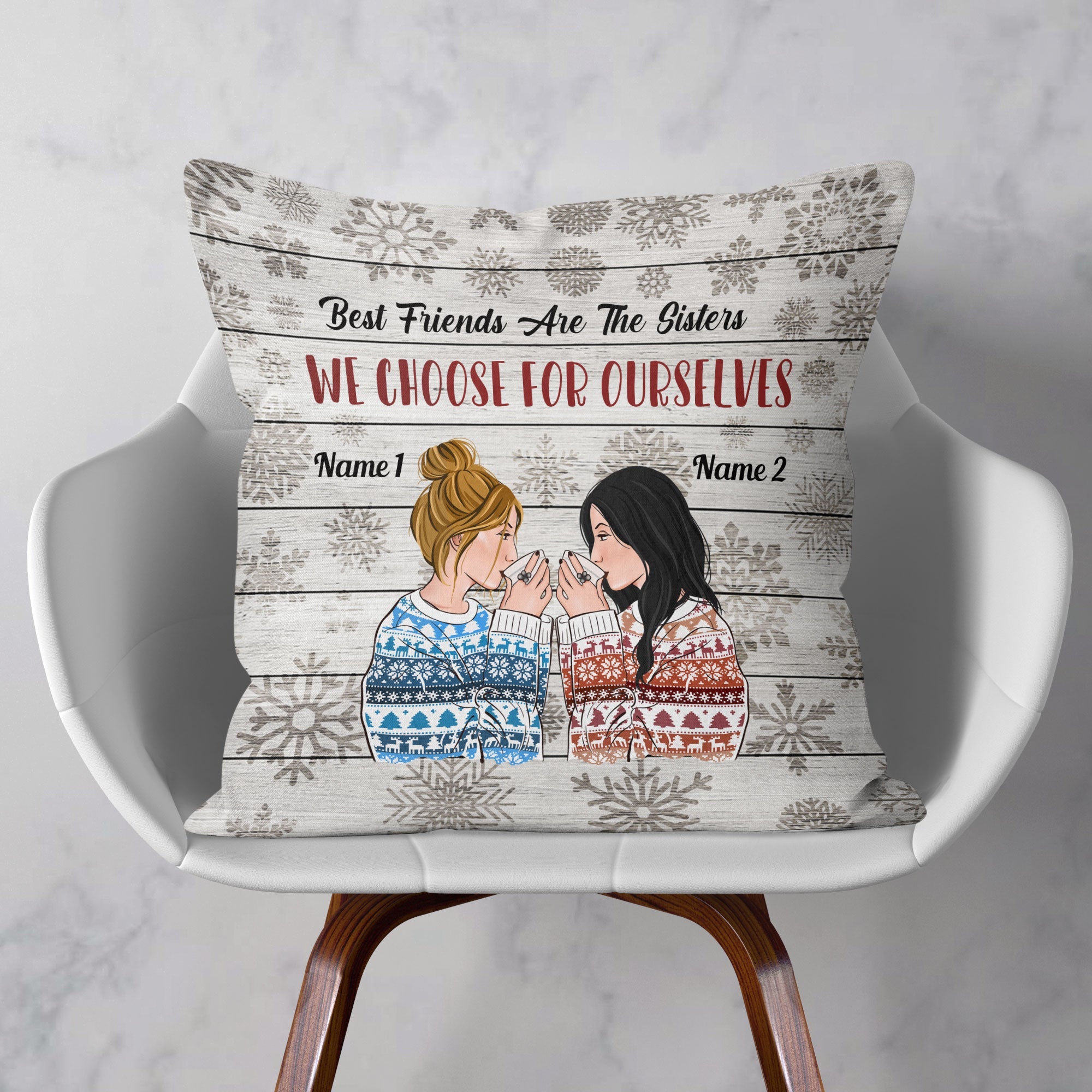 Life Is Better With Bestie - Personalized Pillow (Insert Included) - Christmas Gift For Best Friend