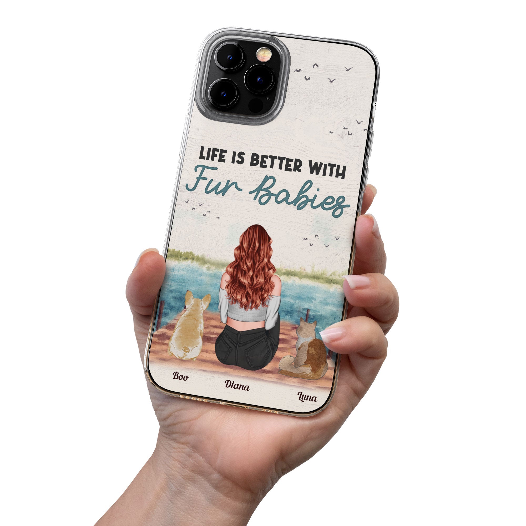 Life Is Better With Fur Babies - Personalized Clear Phone Case