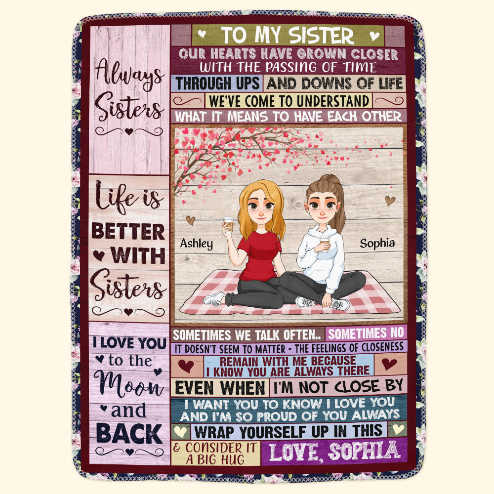 Life Is Better With Sisters - Personalized Blanket