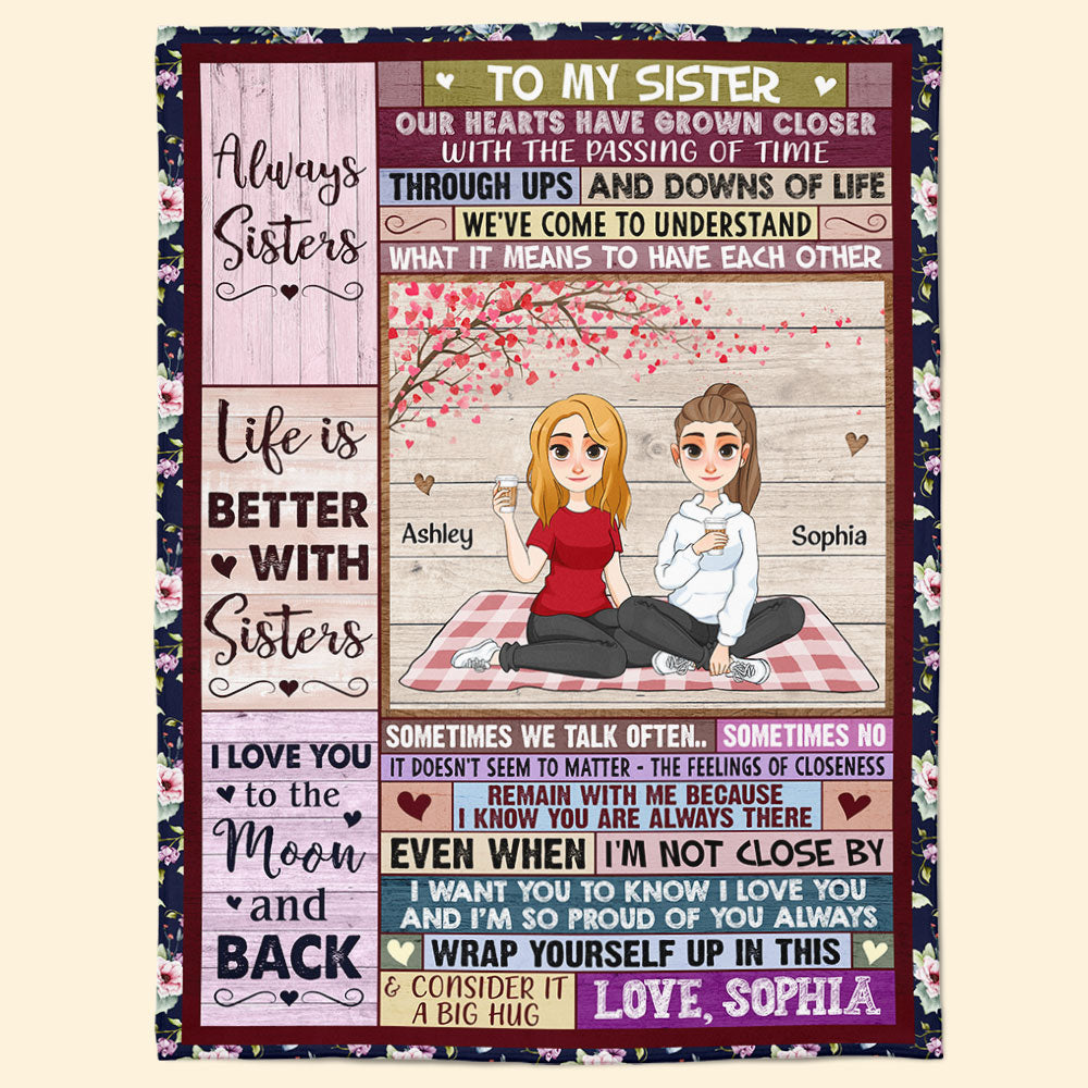 Life Is Better With Sisters - Personalized Blanket