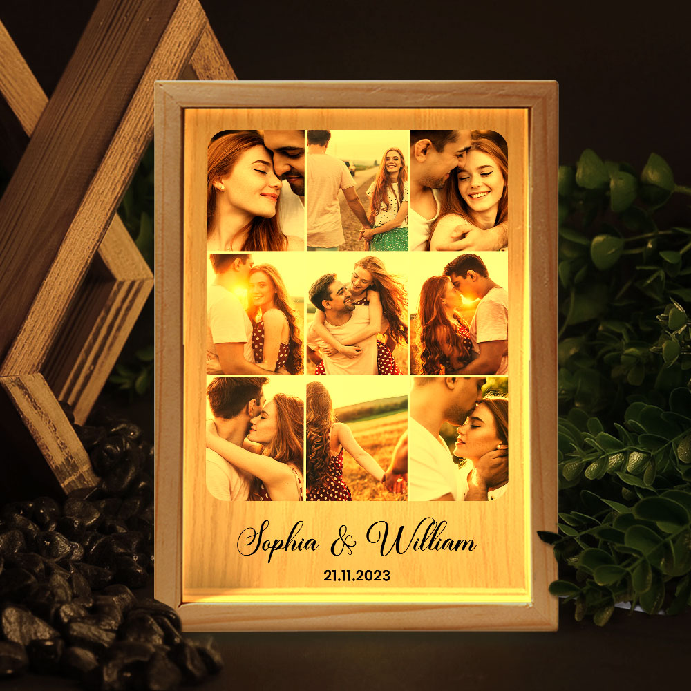 Light Box For Couple Love - Personalized Photo Frame Light Box - Anniversary Gifts For Her, Him