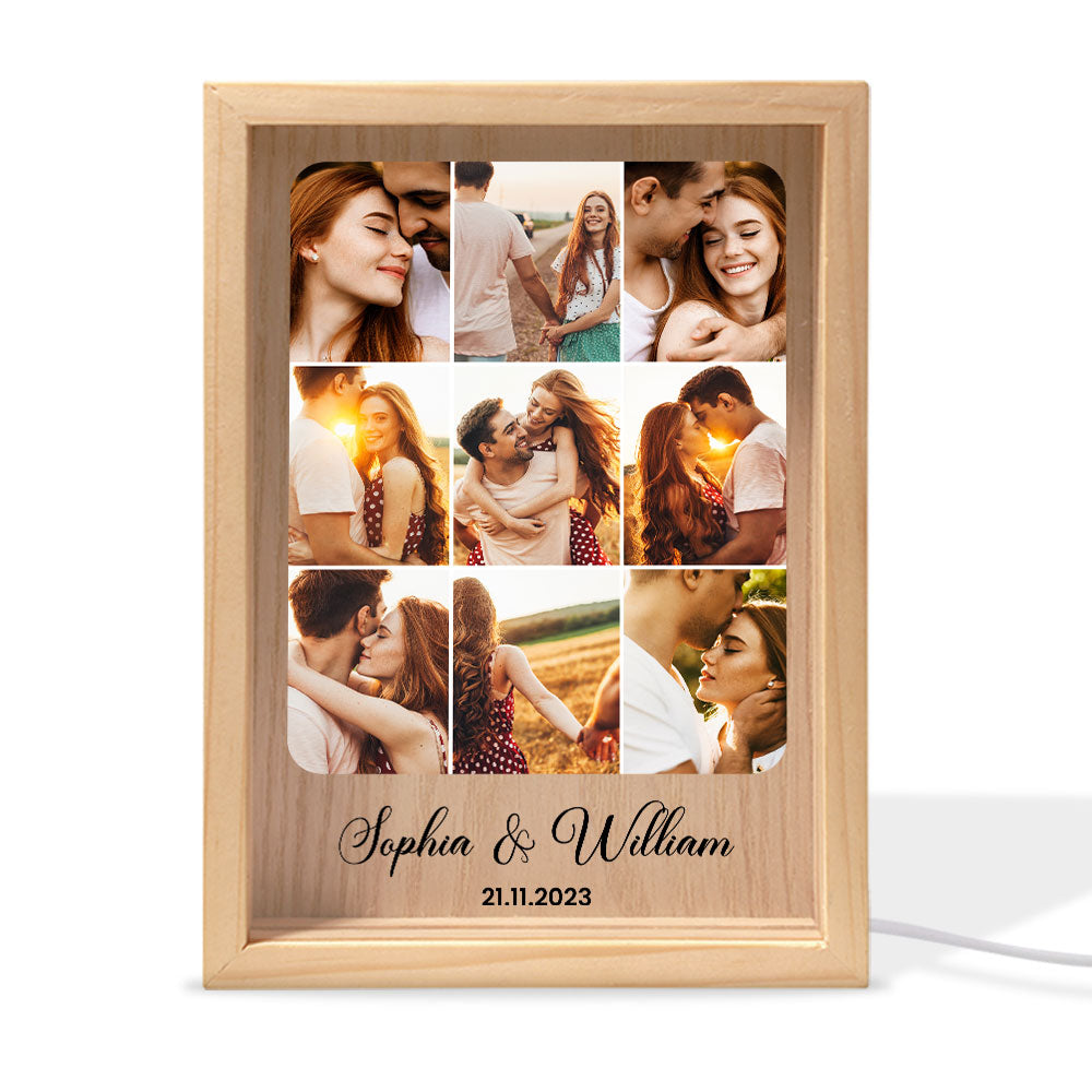 Light Box For Couple Love - Personalized Photo Frame Light Box - Anniversary Gifts For Her, Him