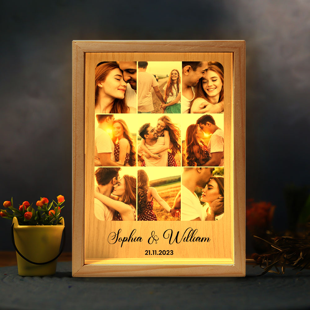 Light Box For Couple Love - Personalized Photo Frame Light Box - Anniversary Gifts For Her, Him